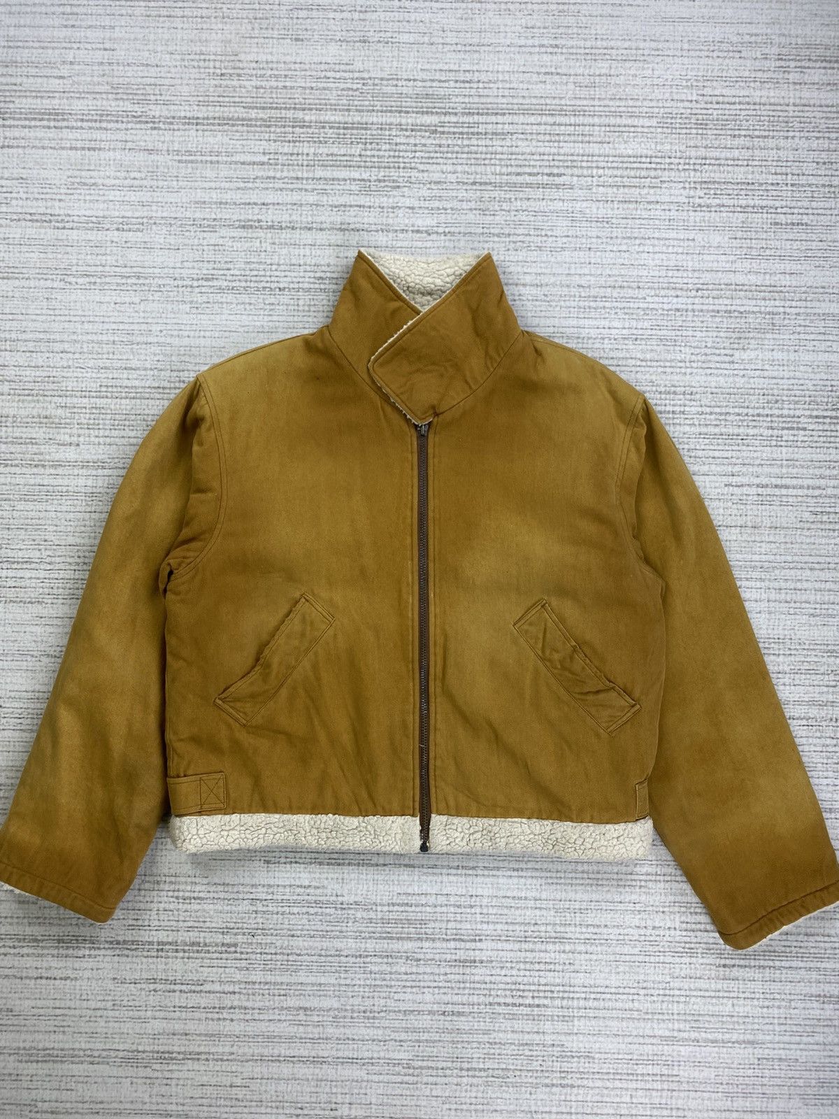 Japanese Brand × Vintage Vintage Pract Studio Suede Leather Lined Sherpa Jacket Size US L / EU 52-54 / 3 - 1 Thumbnail
