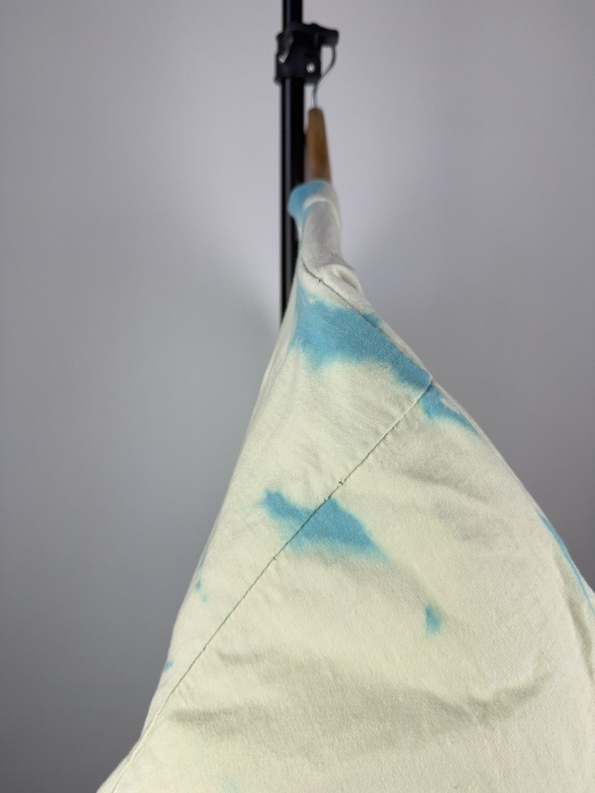 Vintage 90s Y2K Style Tee Bleach Dyed Mint Shirt YSL-Inspired Logo Size US M / EU 48-50 / 2 - 12 Thumbnail