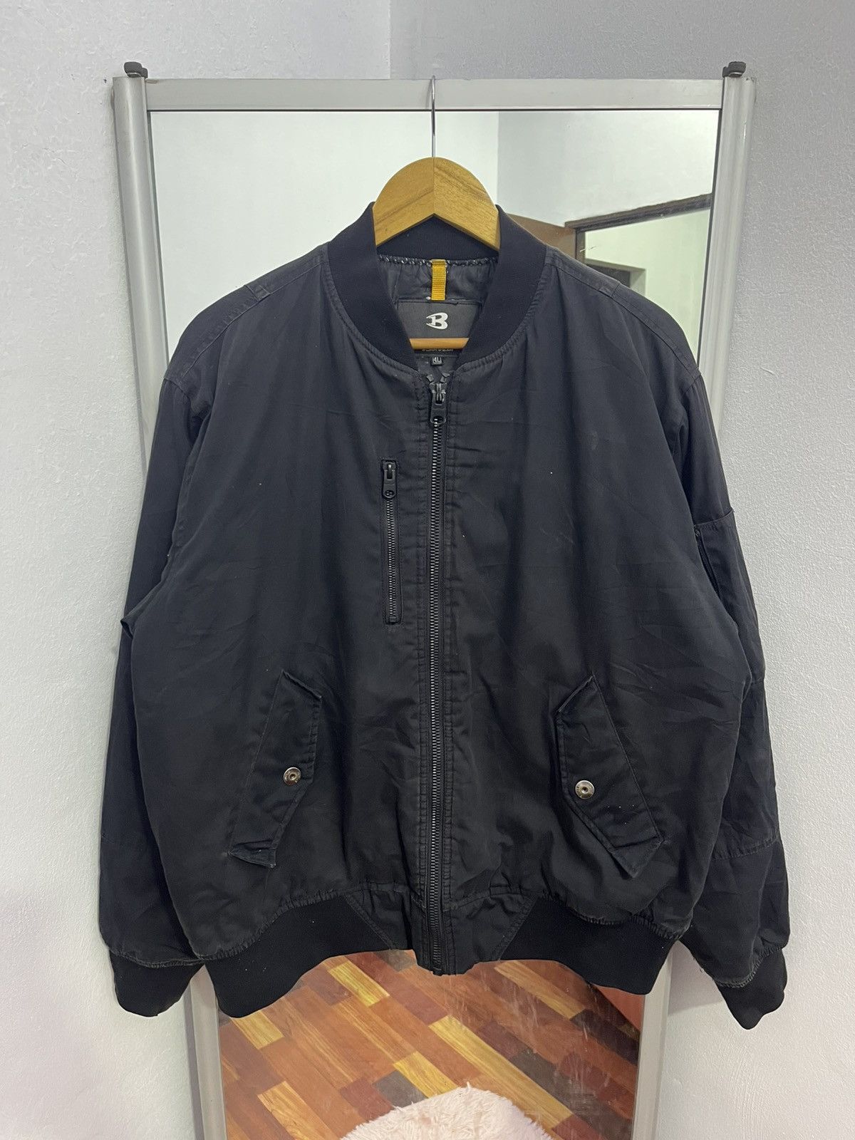 Japanese Brand Burtle Workwear Bomber Jacket Black Tactical Size US L / EU 52-54 / 3 - 1 Thumbnail