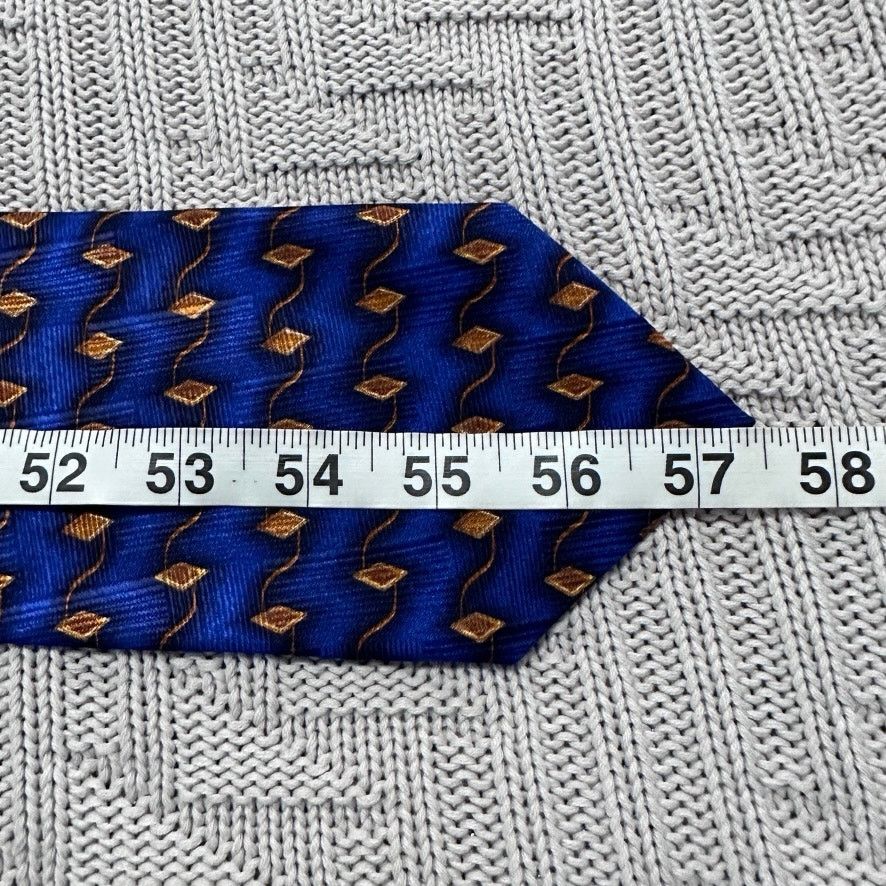 Nordstrom Vintage Nordstrom royal blue abstract geometric silk tie Size ONE SIZE - 4 Thumbnail