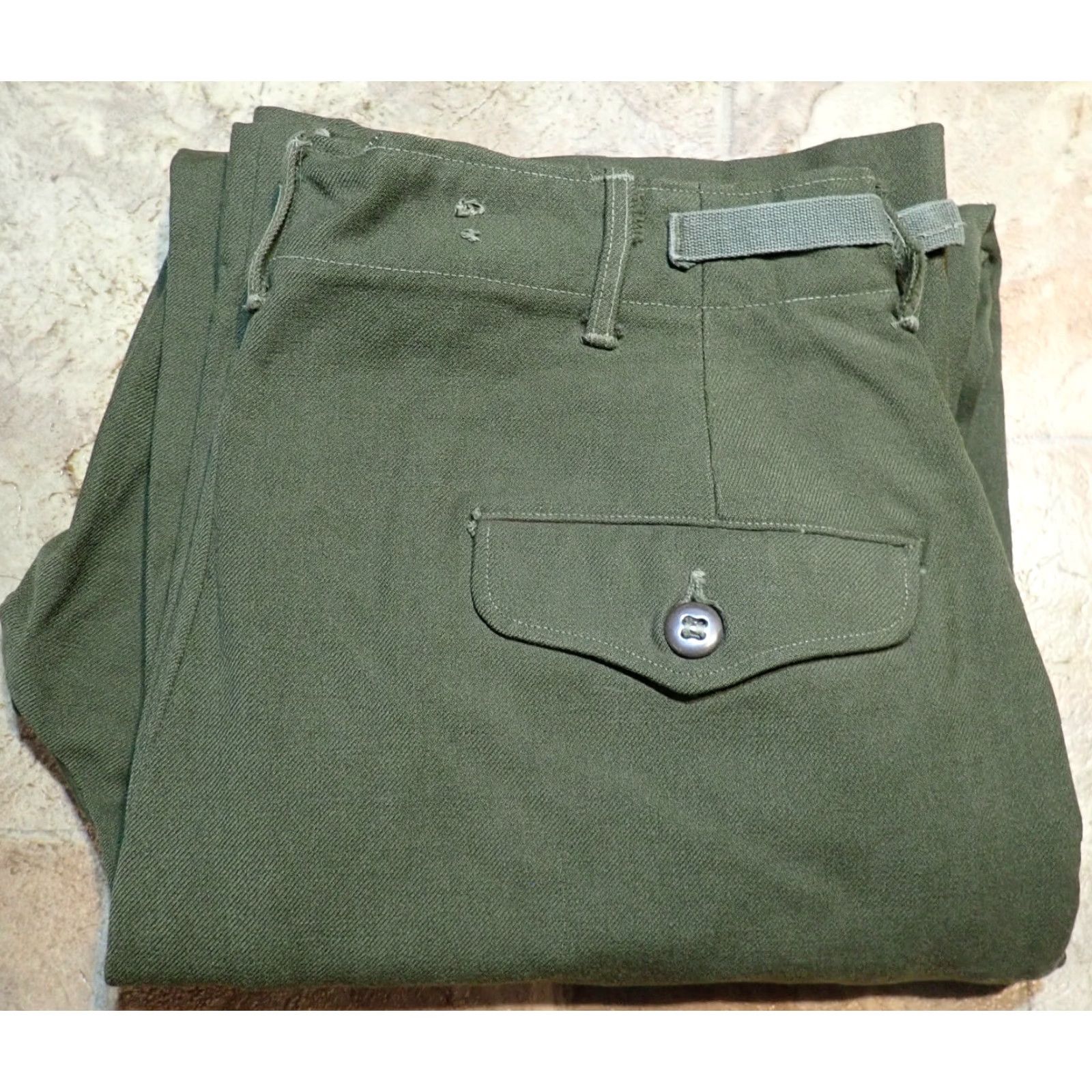 Vintage VINTAGE USGI M-1951 Wool Field Trousers Green Military Pants Small 31x28 Korean War Mens Size US 29 - 3 Thumbnail