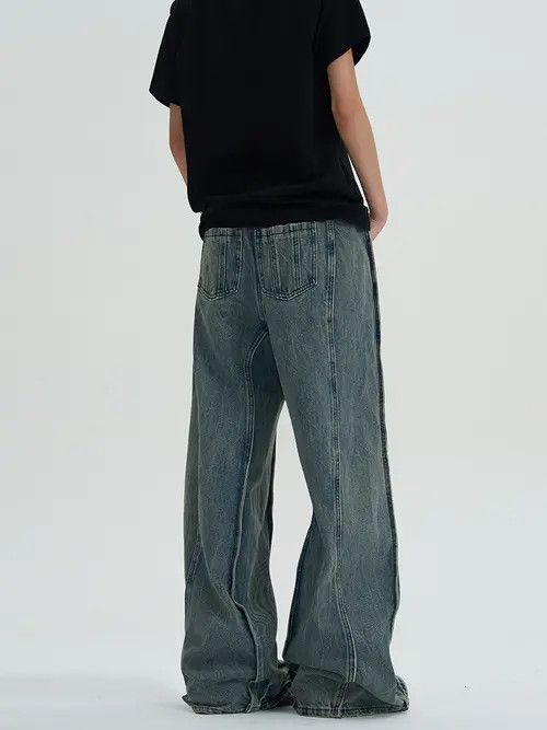 VIBE Blue Embroidered Baggy Denim Jeans, Wide Leg Loose Jeans Size US 32 / EU 48 - 5 Thumbnail