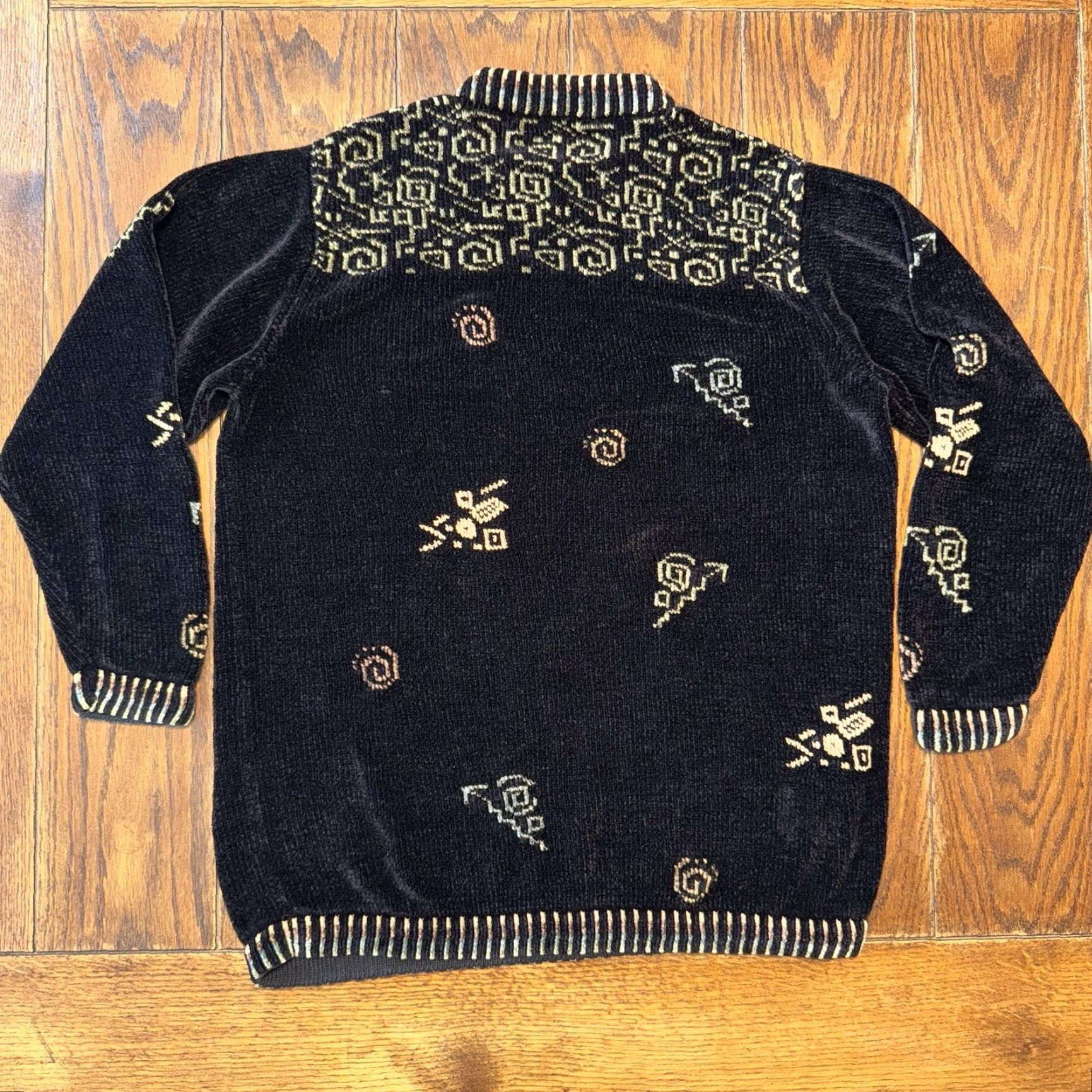 Vintage Periwinkle San Francisco Chenille Sweater Women’s Size Large Black USA Made Size L / US 10 / IT 46 - 6 Thumbnail