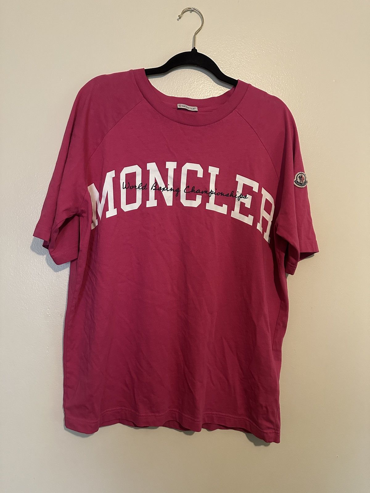 Moncler Moncler Logo T-Shirt Pink Size US M / EU 48-50 / 2 - 1 Thumbnail