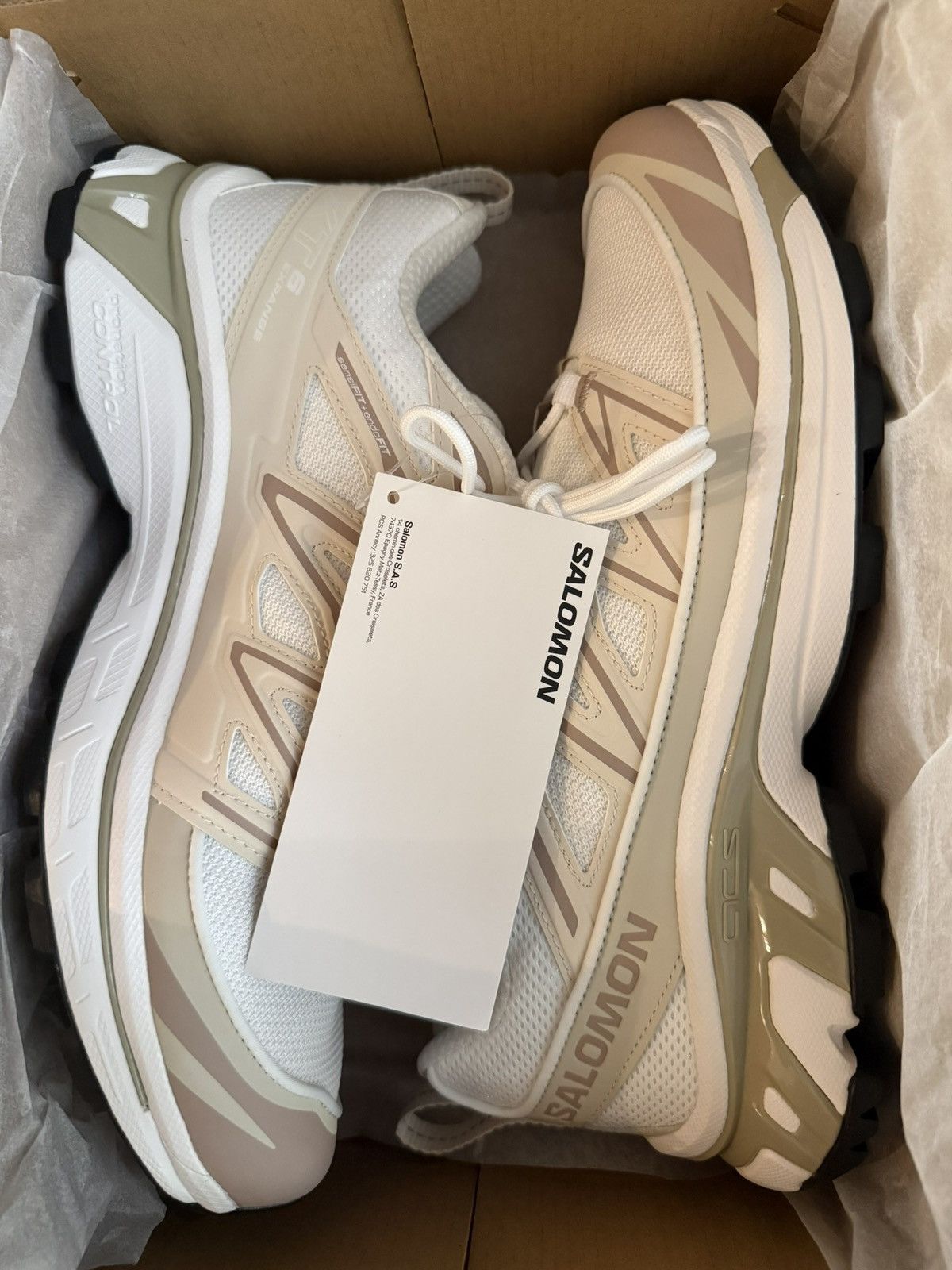 Salomon Xt-6 Expanse White Rainy Day Oxford Tan Size 11.5