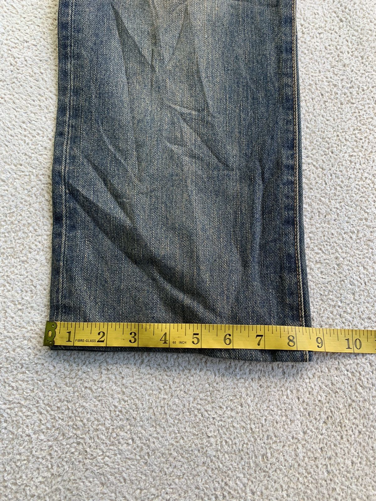 If Six Was Nine × Japanese Brand × Le Grande Bleu (L.G.B.) Vintage Edwin XV Loose Yellow Mud Washed Distressed Jeans Size US 31 - 14 Thumbnail