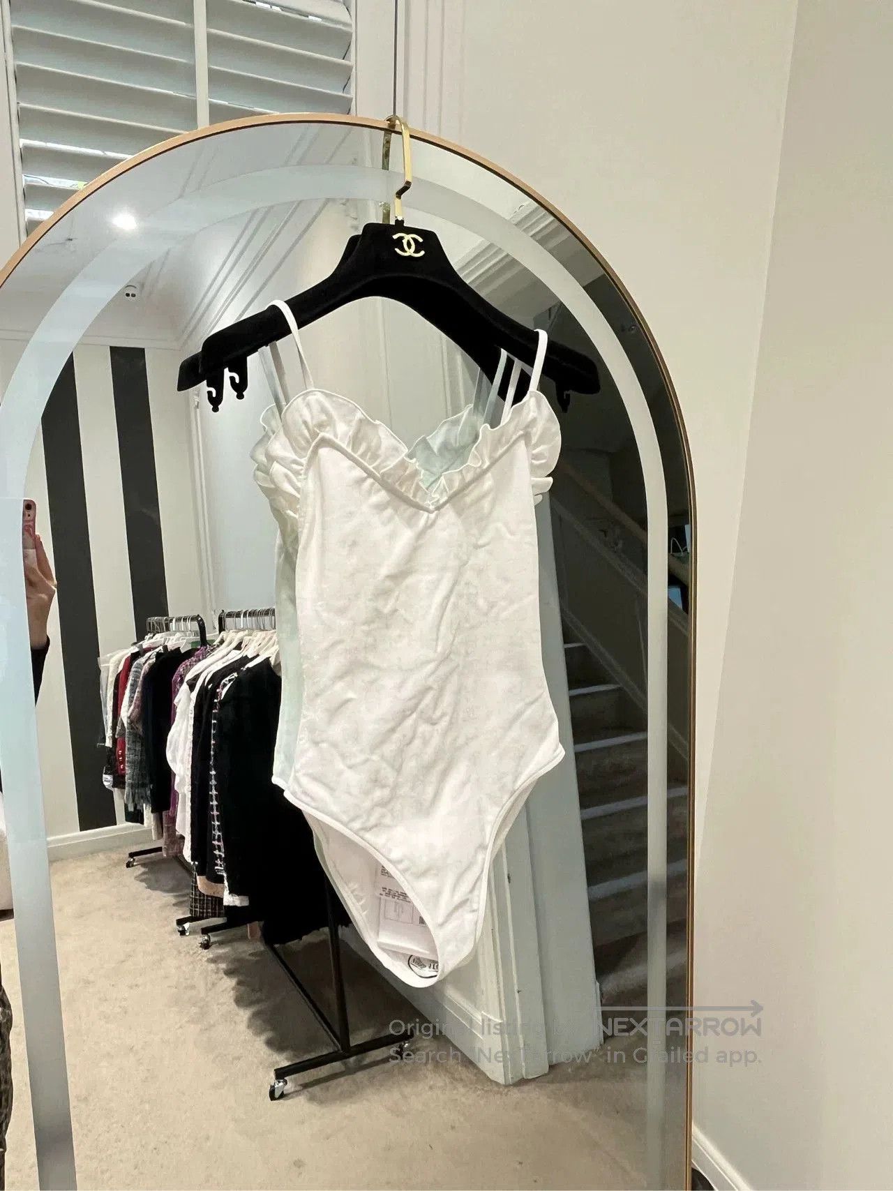 Chanel Chanel 23S White Ruffle Swimsuit. Size US 38 / EU 54 - 1 Thumbnail