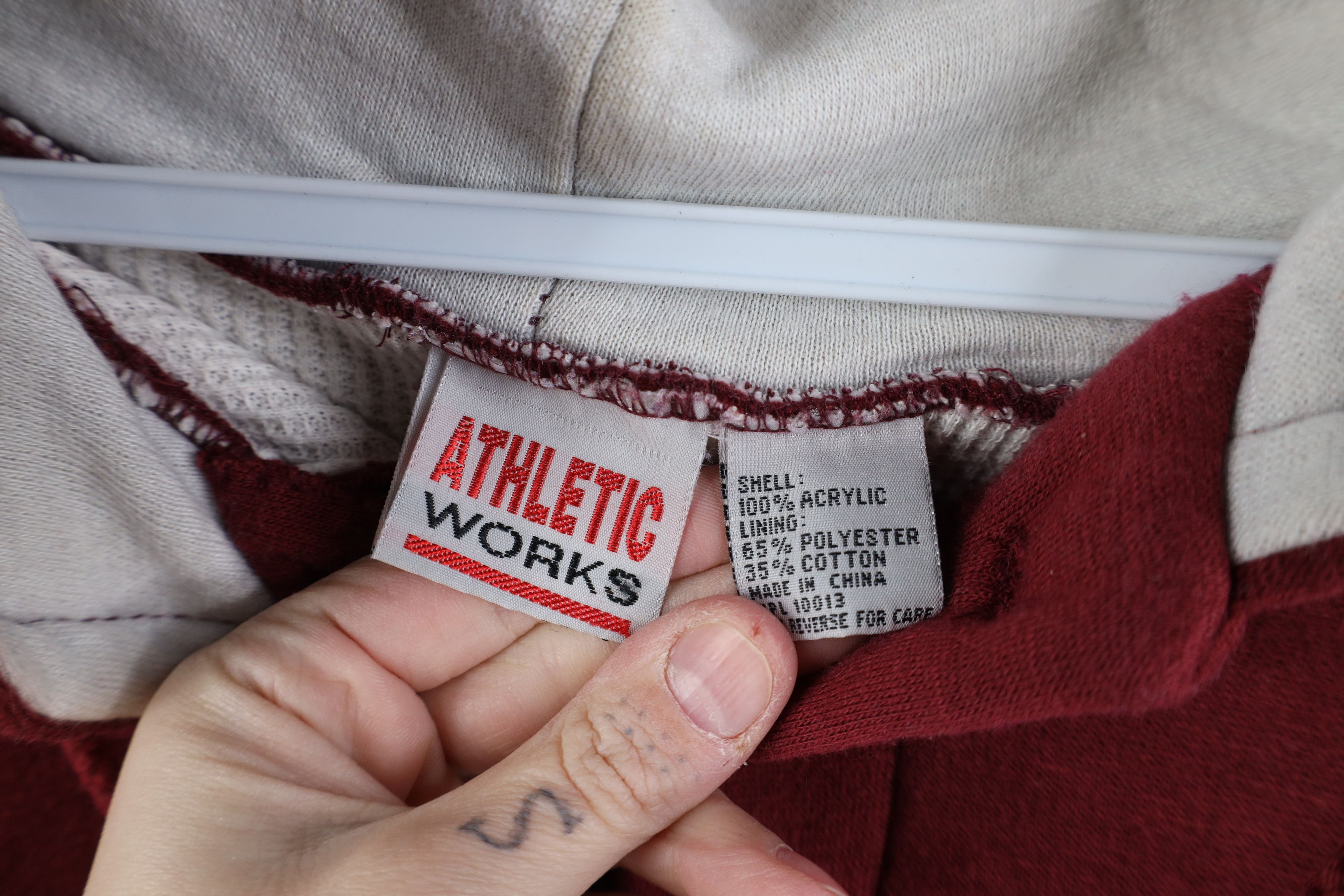Vintage Vintage 90s Streetwear Thermal Waffle Knit Lined Hoodie Red Size US L / EU 52-54 / 3 - 11 Thumbnail