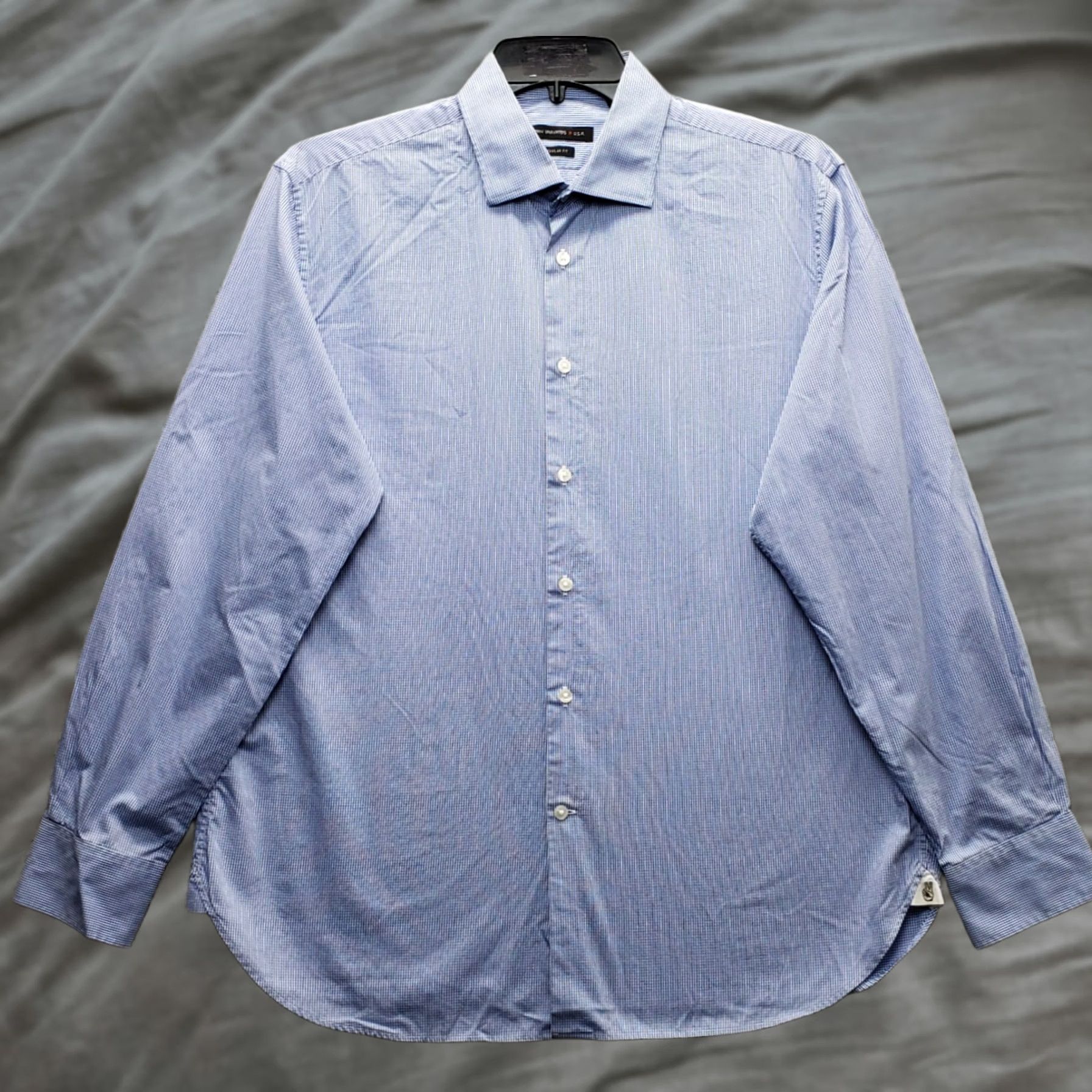 John Varvatos John Varvatos Dress Shirt Mens 16.5 Multi Plaid Regular Fit Collared Button Up Shirt Mens 16.5 Plaid Multicolor Long Sleeve Button Up Dress Shirt Mens Size 46R - 1 Thumbnail