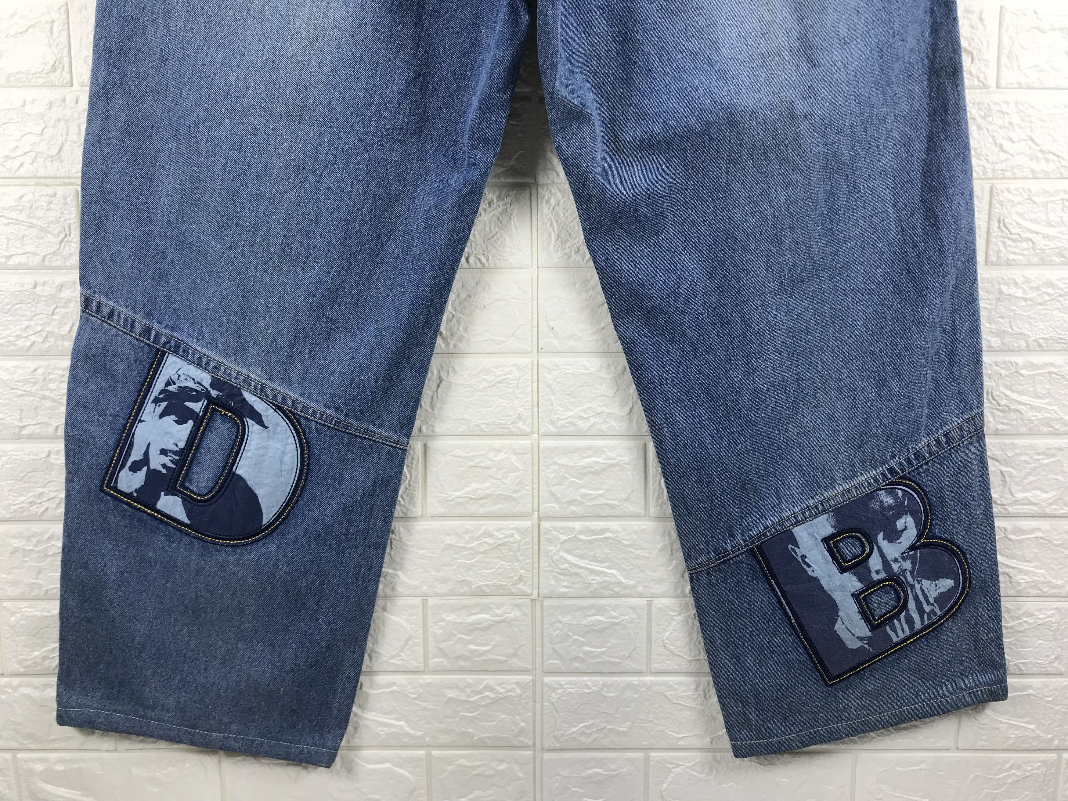 Makaveli Vintage Makaveli Tupac Shakur Portrait Patched Baggy Jeans Size US 42 / EU 58 - 8 Thumbnail