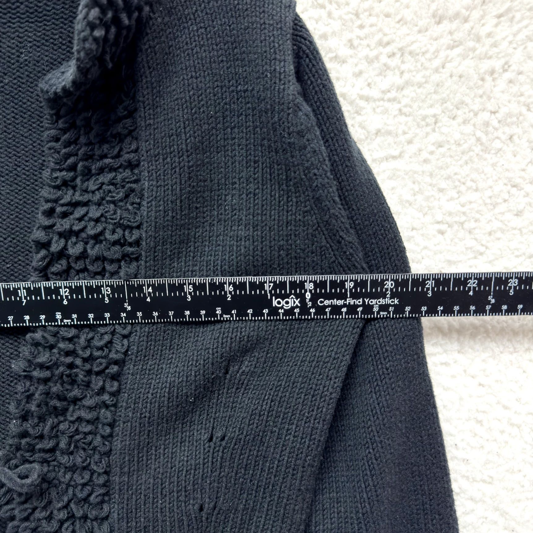 Bcbgmaxazria VINTAGE Y2K Cardigan Sweater Black Medium Shaggy Knit Boho Grunge Fairy Carpet Look Y2K Size M / US 6-8 / IT 42-44 - 5 Thumbnail