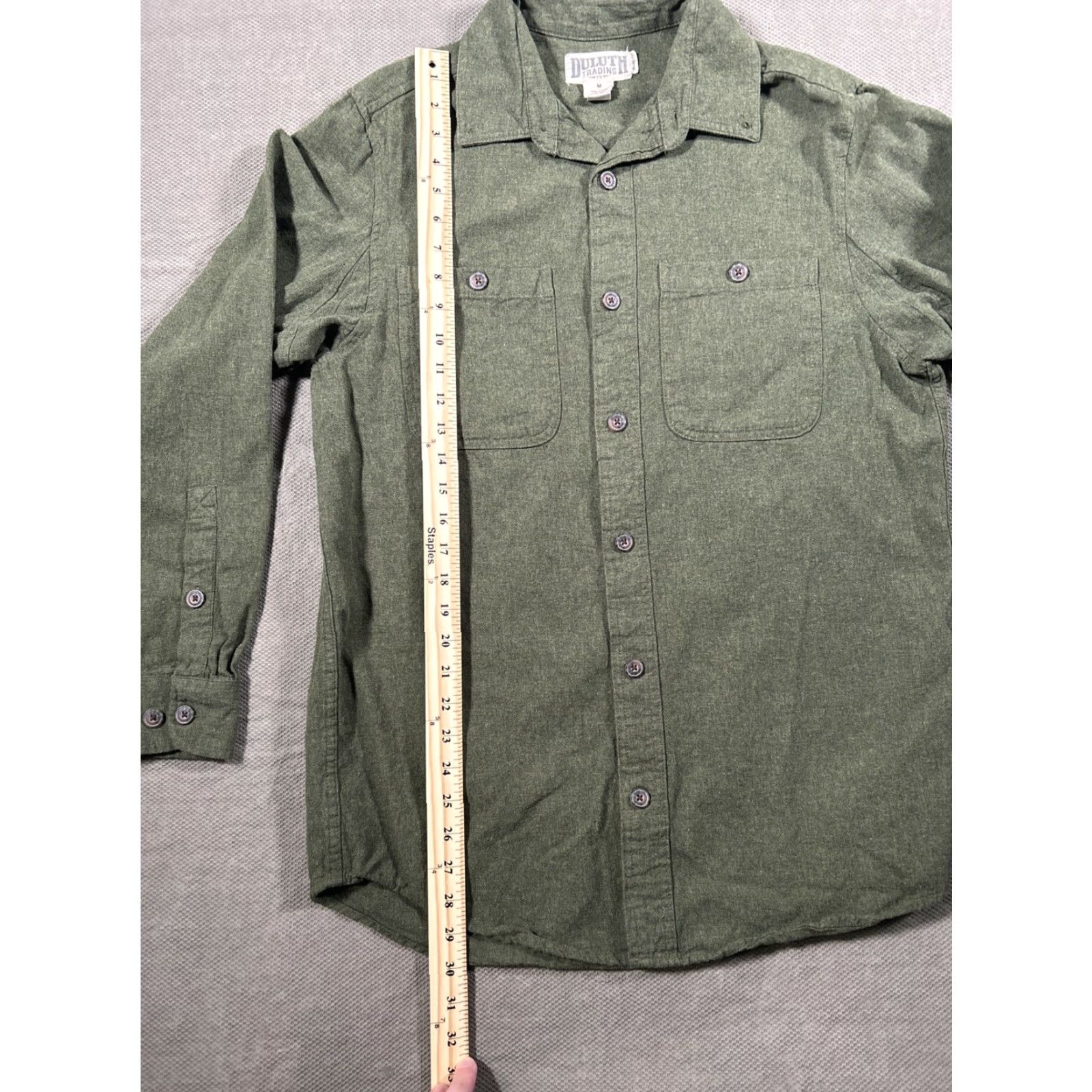 CO Duluth Mens Shirt Slim Fit Green Long Sleeve Button-Down Knit Cotton Casual Workwear Size US M / EU 48-50 / 2 - 5 Thumbnail