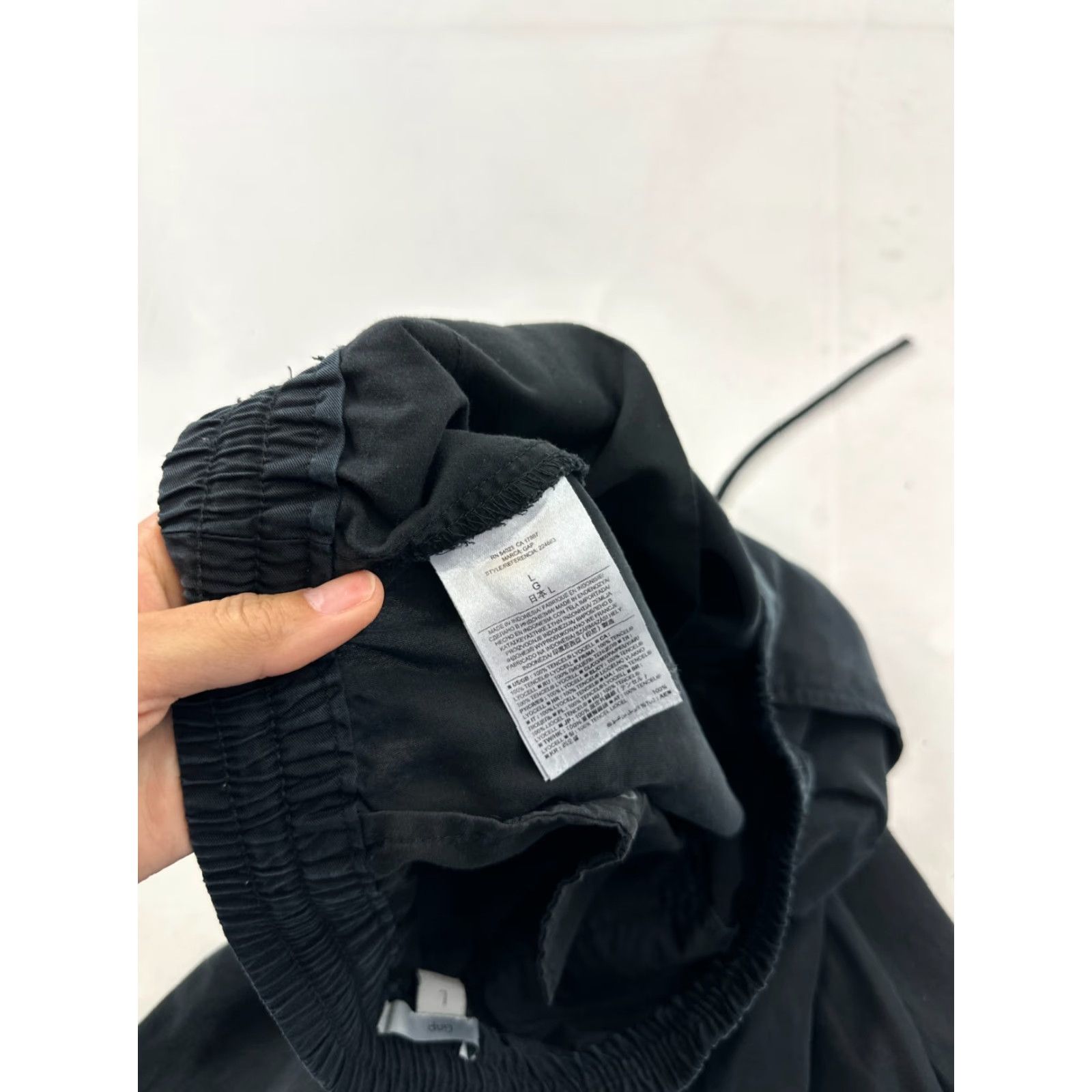 Gap Gap Pants Women Large Black Trouser Straight Leg Pocket Elastic Waist Drawstring Size 36" / US 14 / IT 50 - 5 Thumbnail