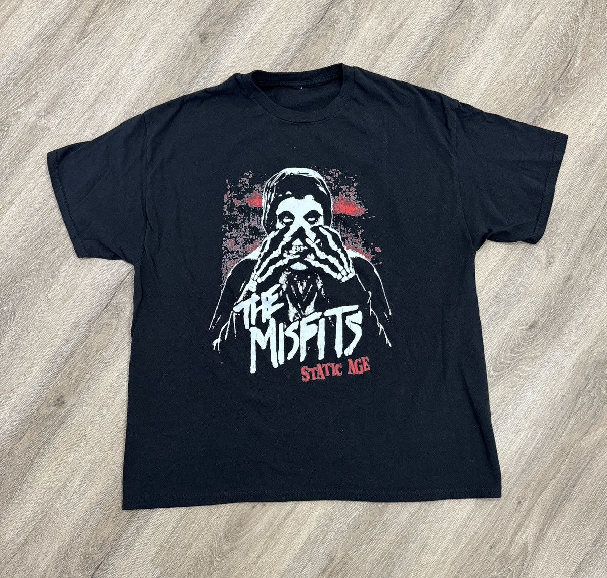 image of Vintage Y2K Misfits Static Age Skull Art Tour Promo XL in Black, Men's
