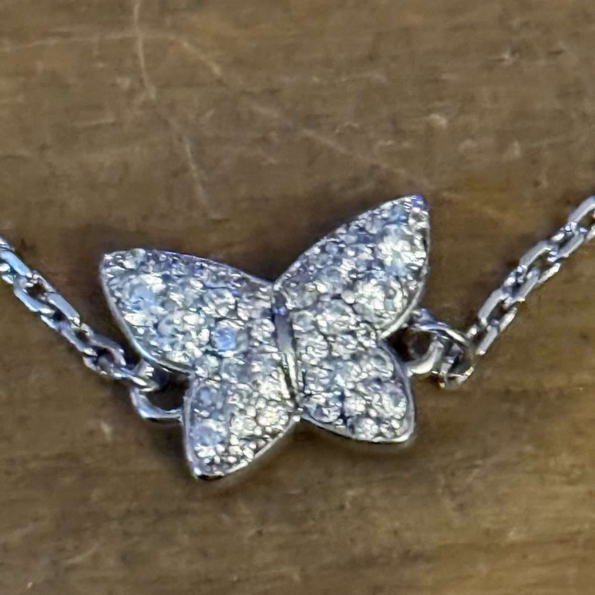 Other Dainty silver tone pave crystal butterfly bracelet Size ONE SIZE - 2 Thumbnail
