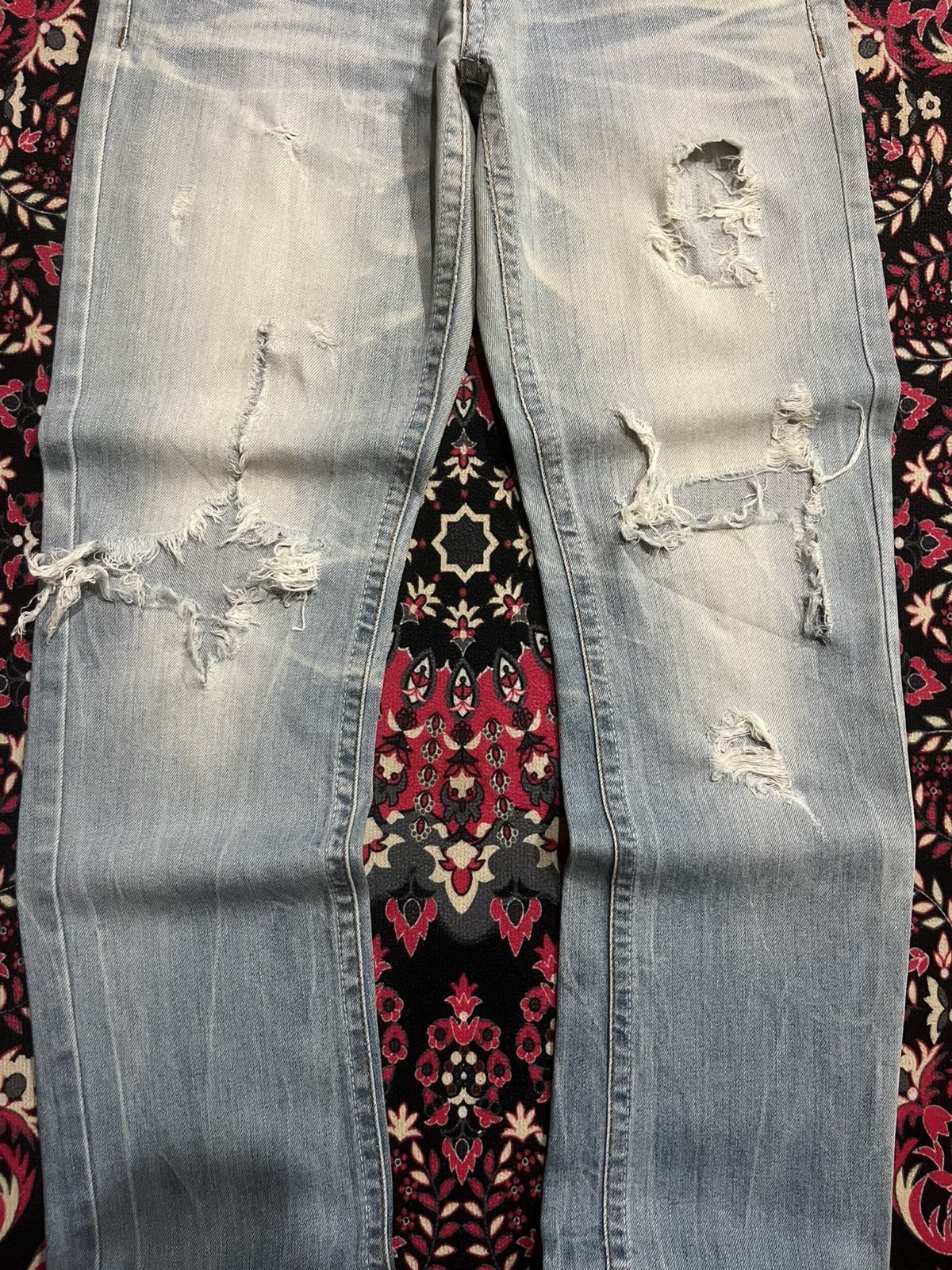 If Six Was Nine ⚡️Insane⚡️Vintage Japanese Brand Red Pepper Destroy Blue Jeans Size US 28 / EU 44 - 13 Thumbnail