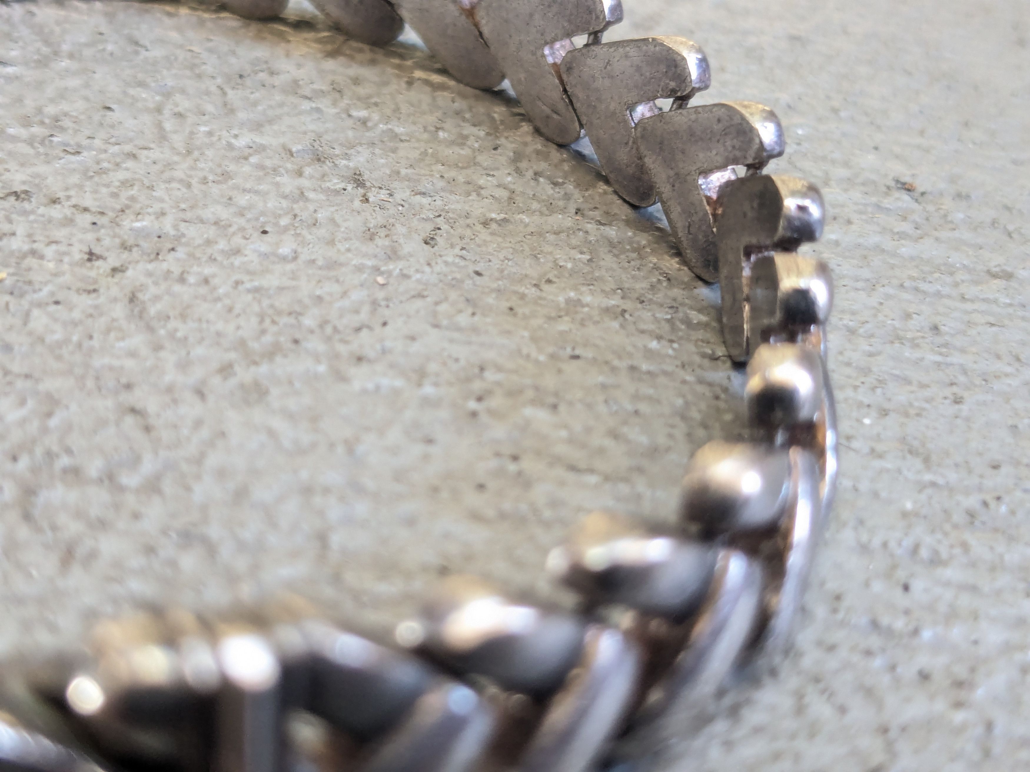 Jewelry Vintage Sterling Silver Tennis Bracelet 7.5" Heart Leaf Link Size ONE SIZE - 7 Thumbnail