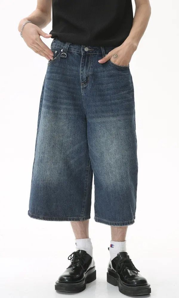 Japanese Brand Kahori x Chie Loose fit wide-leg flared denim shorts Size US 32 / EU 48 - 3 Thumbnail