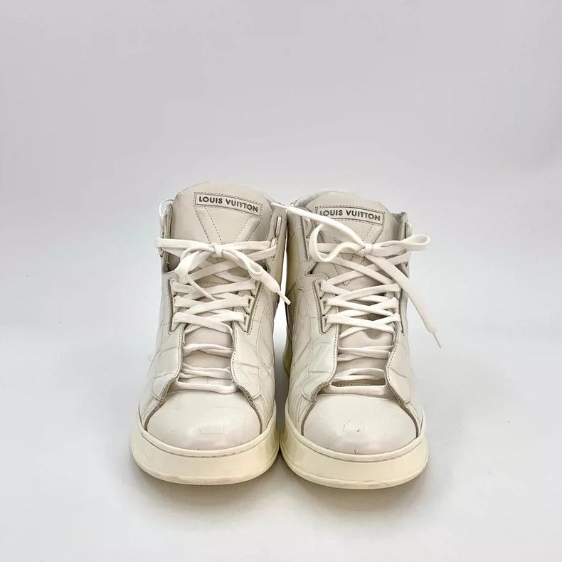 Louis Vuitton Louis Vuitton White alligator leather lace-up casual high- Size US 7 / EU 40 - 3 Thumbnail