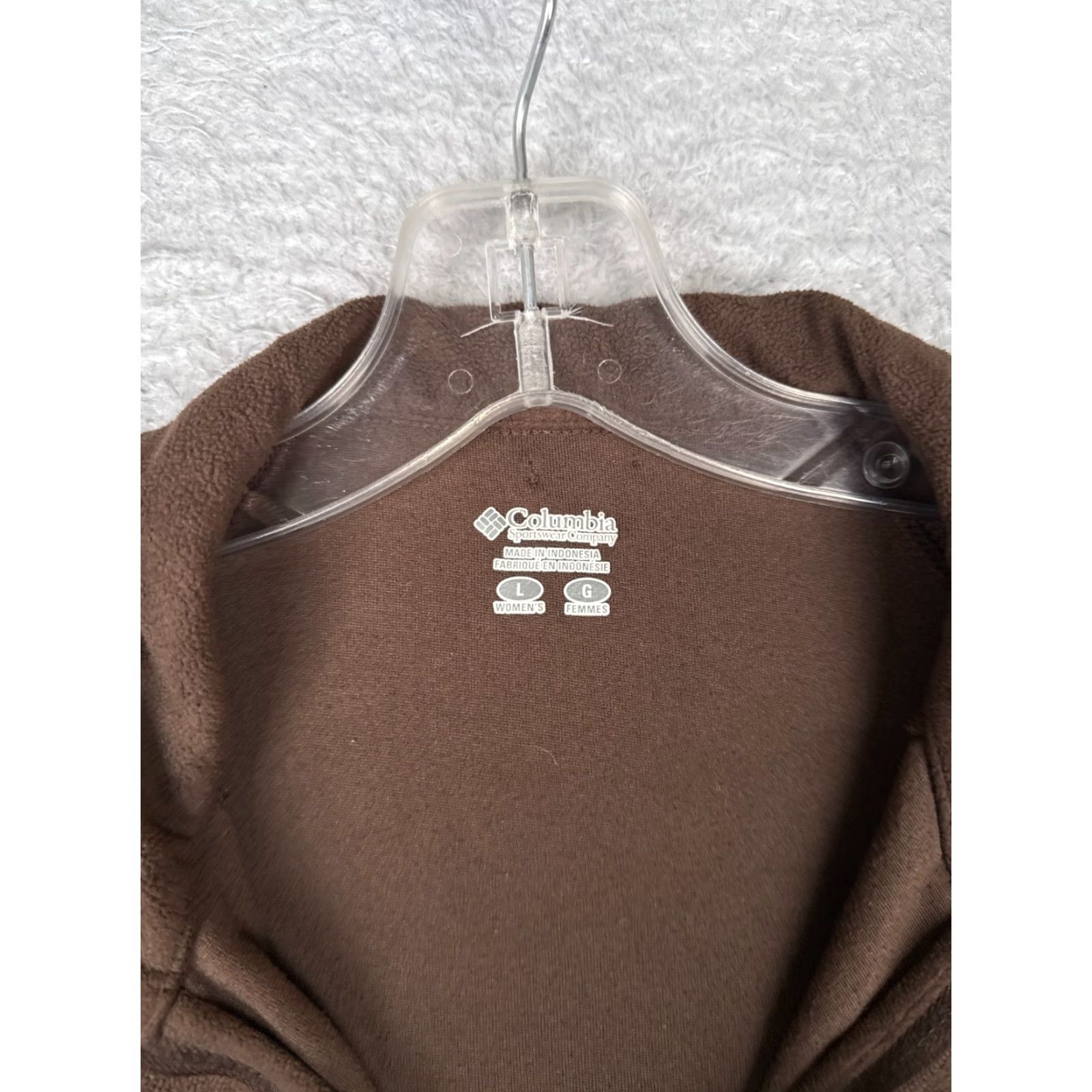 Vintage Columbia Fleece Sweater Women Large Brown 1/4 Zip Pullover Print Hike Walk Camp Size L / US 10 / IT 46 - 6 Thumbnail