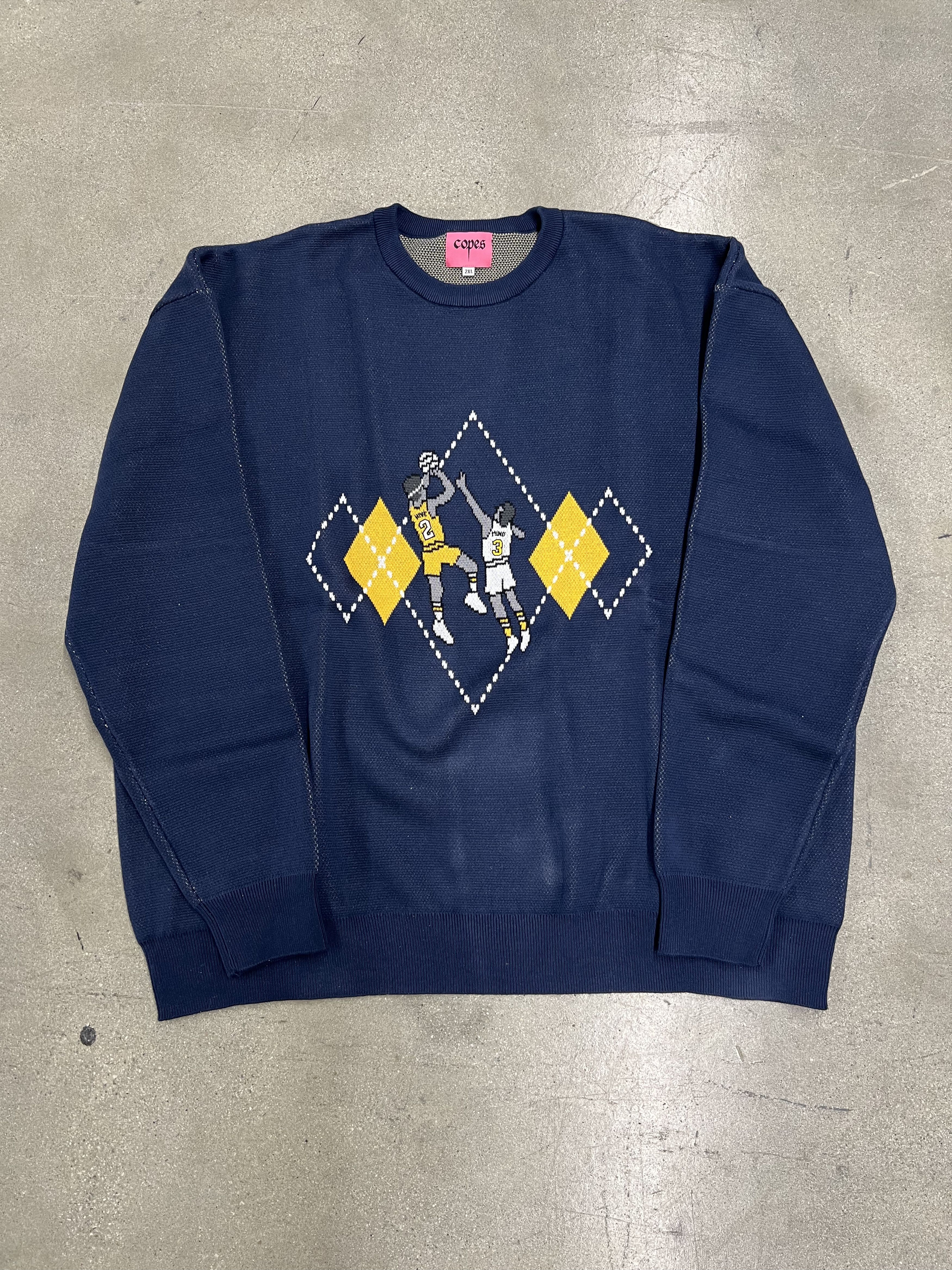 Copes Hivemind Argyle Basketball Knit Sweater Size US XXL / EU 58 / 5 - 1 Thumbnail