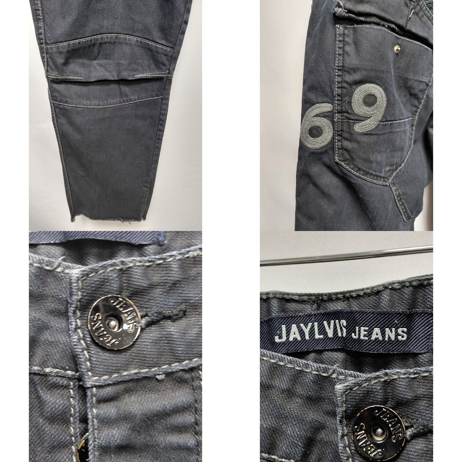 Vintage Jaylvis Jeans Black Cotton Pants Solid Denim Size 36 Mens Size US 36 / EU 52 - 8 Thumbnail