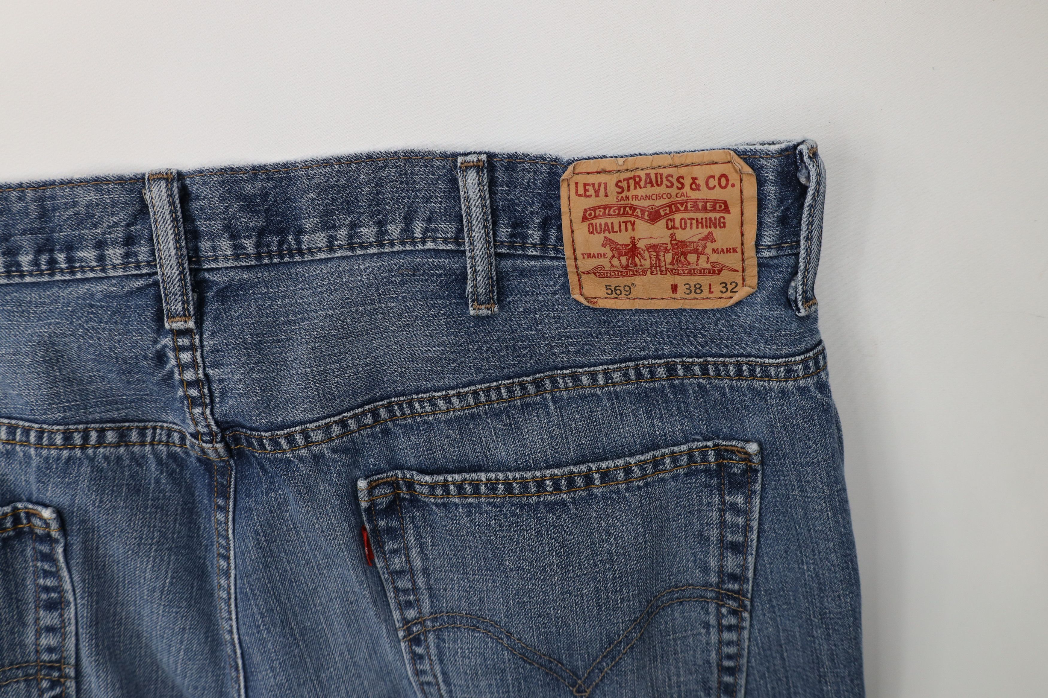 Levi's Vintage Y2K Levis 569 Straight Wide Leg Denim Jeans Blue Size US 38 / EU 54 - 16 Thumbnail
