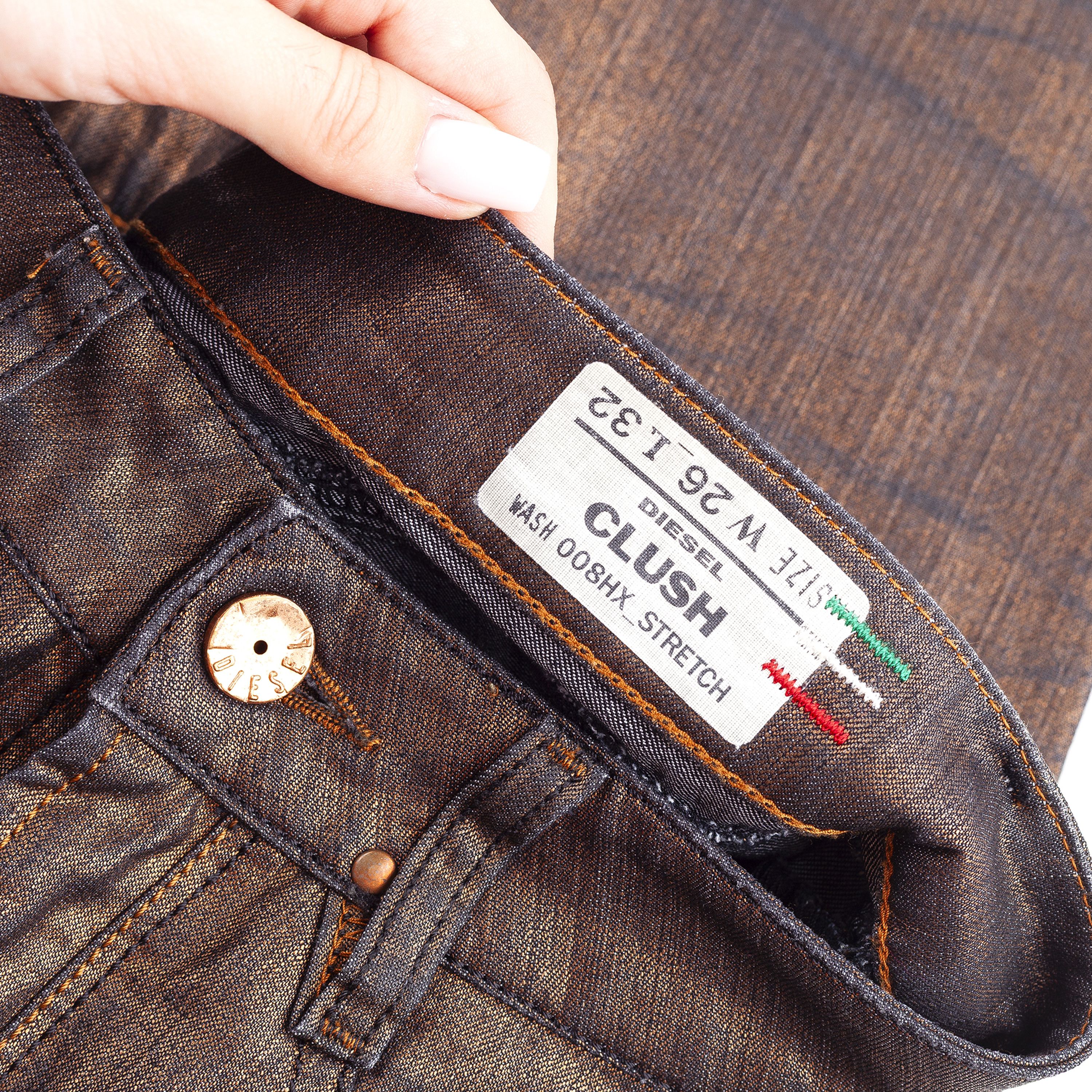 Diesel Diesel Vintage Golden/Bronze Skinny Mid Rise Denim Pants (S) Size 26" / US 2 / IT 38 - 4 Thumbnail