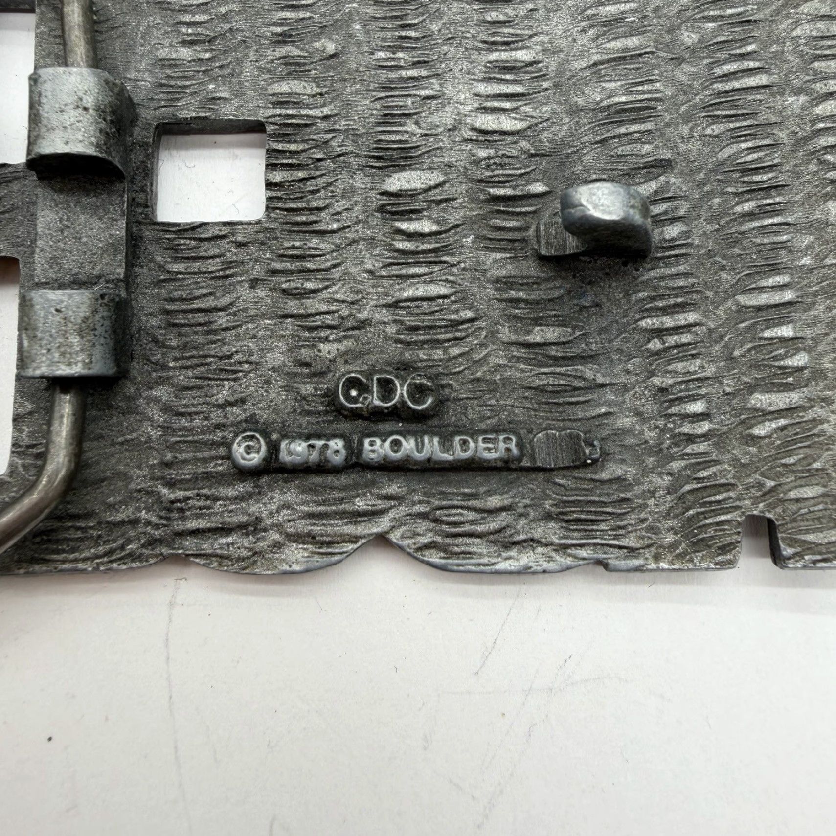 Vintage VINTAGE Roger Brass Belt Buckle Pewter Tone Men 1970s Letters Numbers & Symbols Belt Buckle Roger Mens Belt Buckle Size ONE SIZE - 7 Thumbnail