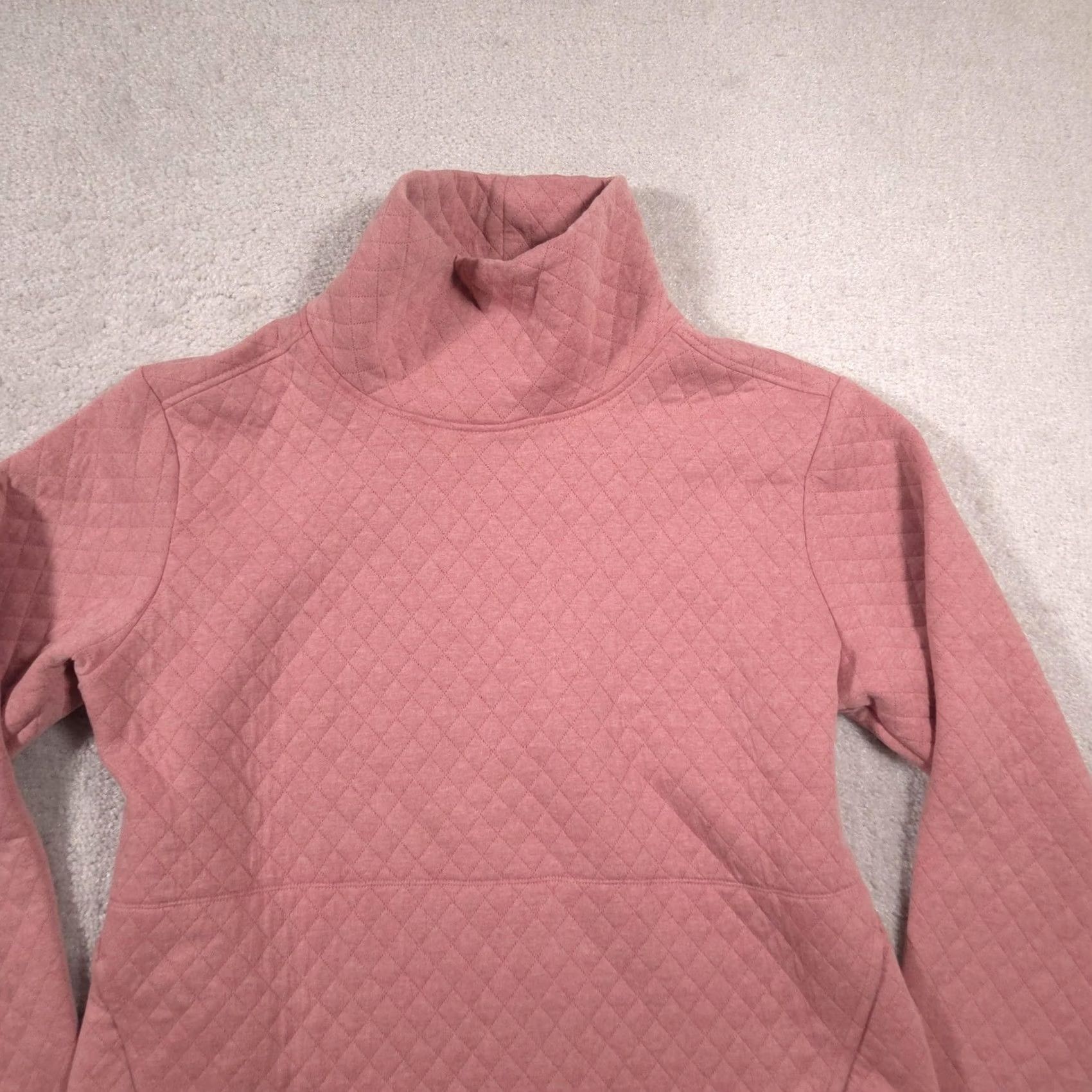 Pinko RBX Sweatshirt Womens XL Pink Quilted Cowl Neck Pullover Pockets Activewear Size XL / US 12-14 / IT 48-50 - 2 Thumbnail