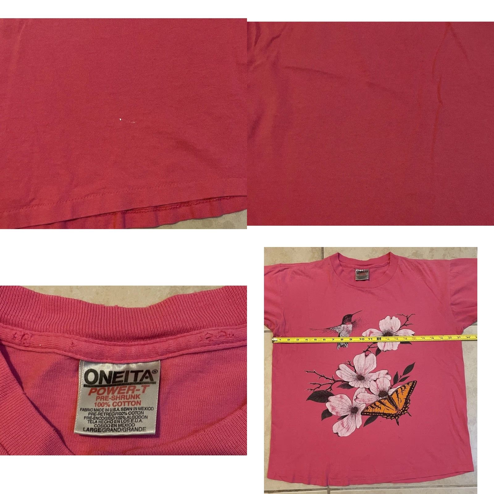 Vintage Vtg 90s Butterfly Flower Faded Shirt S Animal Art Nature Bird Skate Grunge 80s Size US S / EU 44-46 / 1 - 9 Thumbnail