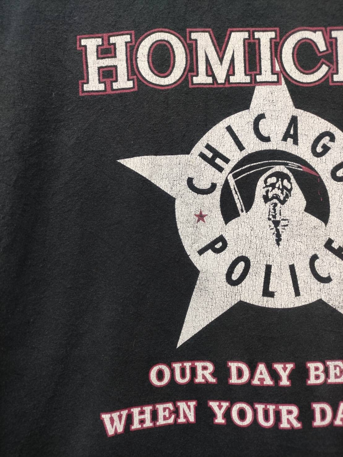 Vintage Vtg 00's Homicide Chicago Police T-Shirt Size US XL / EU 56 / 4 - 3 Thumbnail