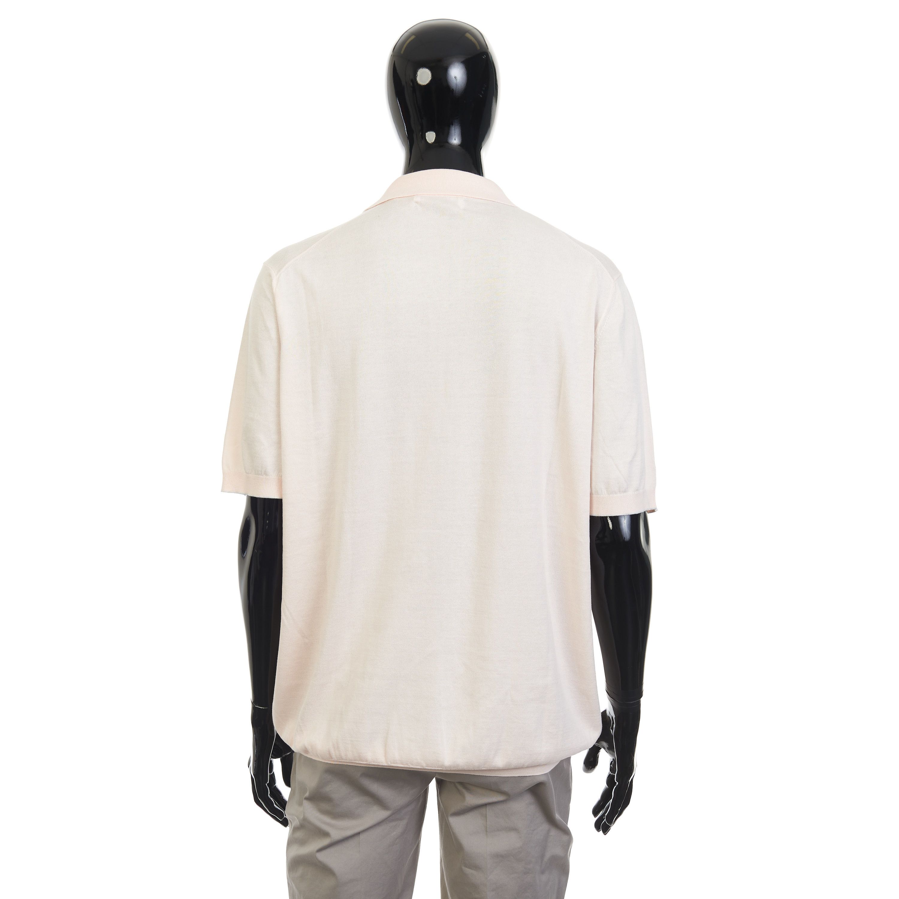 Brunello Cucinelli Light Pink Lightweight Cotton Knit Polo Shirt Size 60 Size US XXL / EU 58 / 5 - 5 Thumbnail