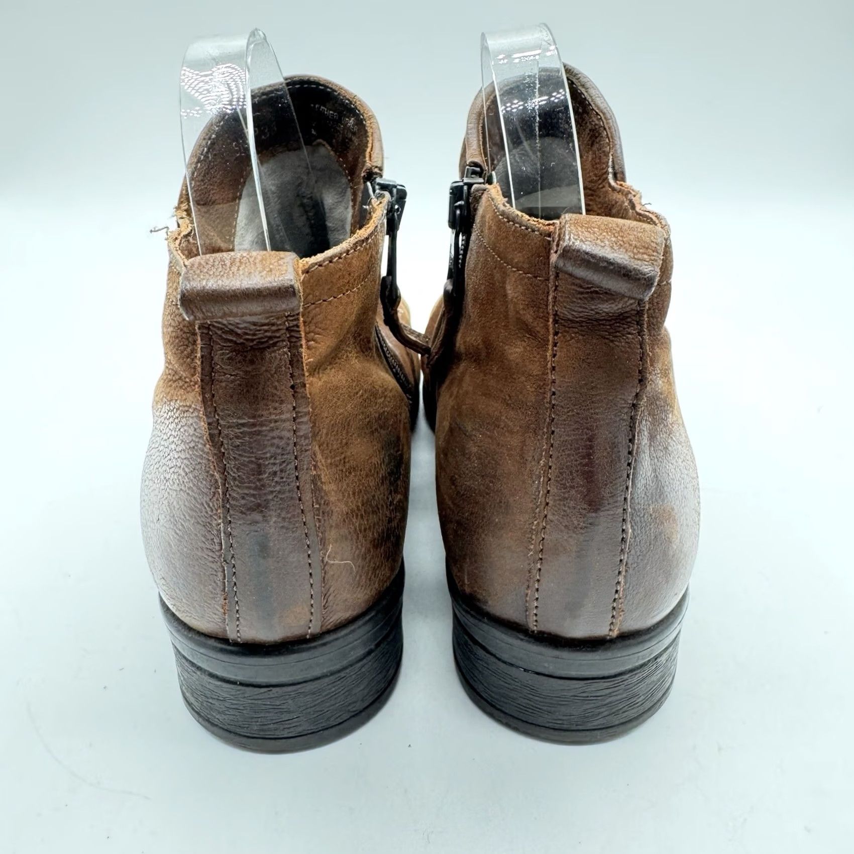 Vintage Miz Mooz Booties Leather Studded Booties Snap - Hazelnut Brown - EU 38 / US 7.5 - 8 - Women - Bootie Size US 8 / IT 38 - 4 Thumbnail