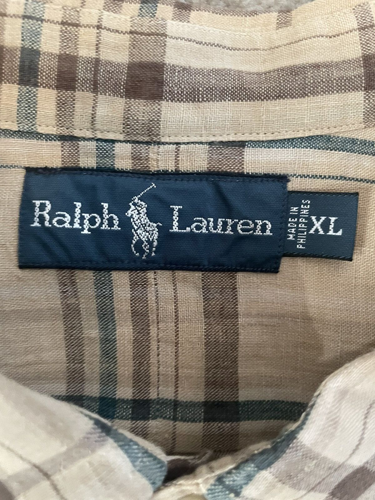 Polo Ralph Lauren × Vintage Plaid Print Linen Button Down Sport Shirt Size US XL / EU 56 / 4 - 4 Thumbnail