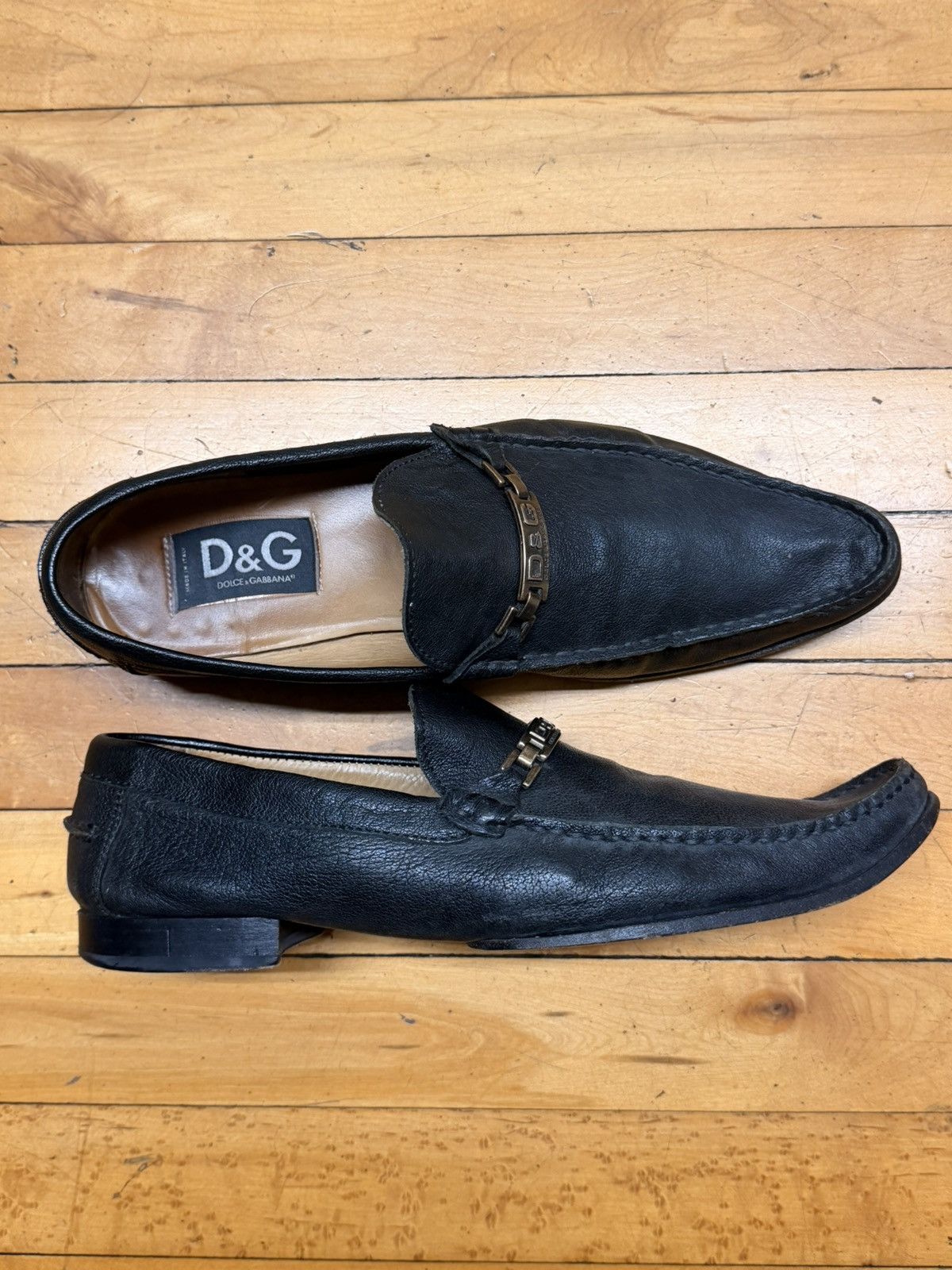 Dolce & Gabbana Dolce & Gabbana Black Leather Loafers Size US 11 / EU 44 - 4 Thumbnail