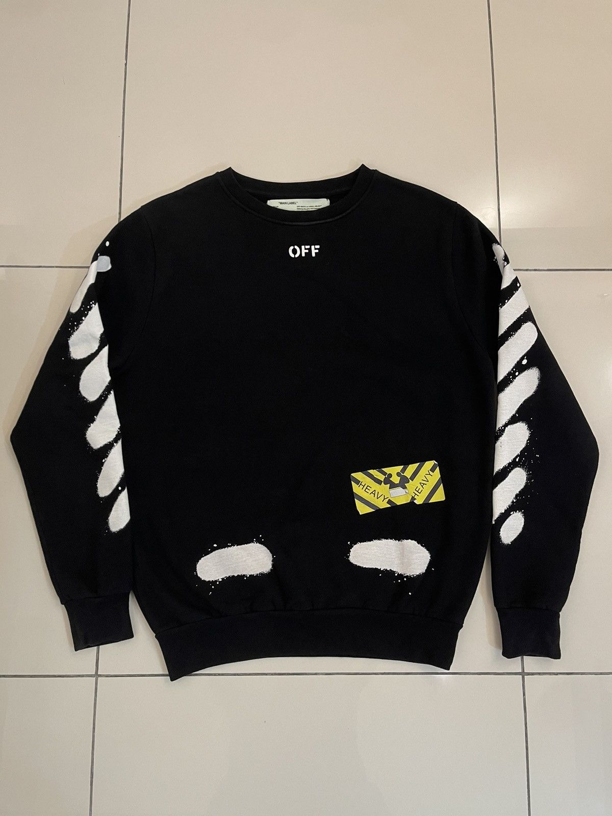 Off-White Off White Diagonal Spray Crewneck Size US S / EU 44-46 / 1 - 2 Thumbnail