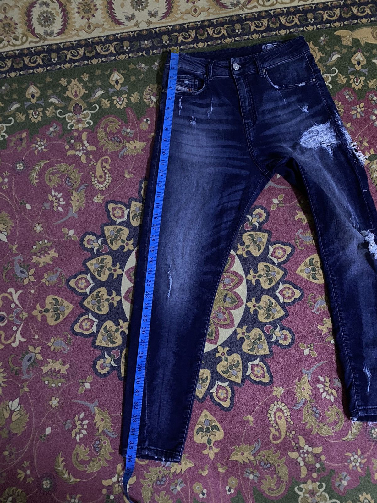 Diesel 🔥RARE🔥🔥DIESEL Slim Fit Distressed Denim Jeans Size US 27 - 20 Thumbnail