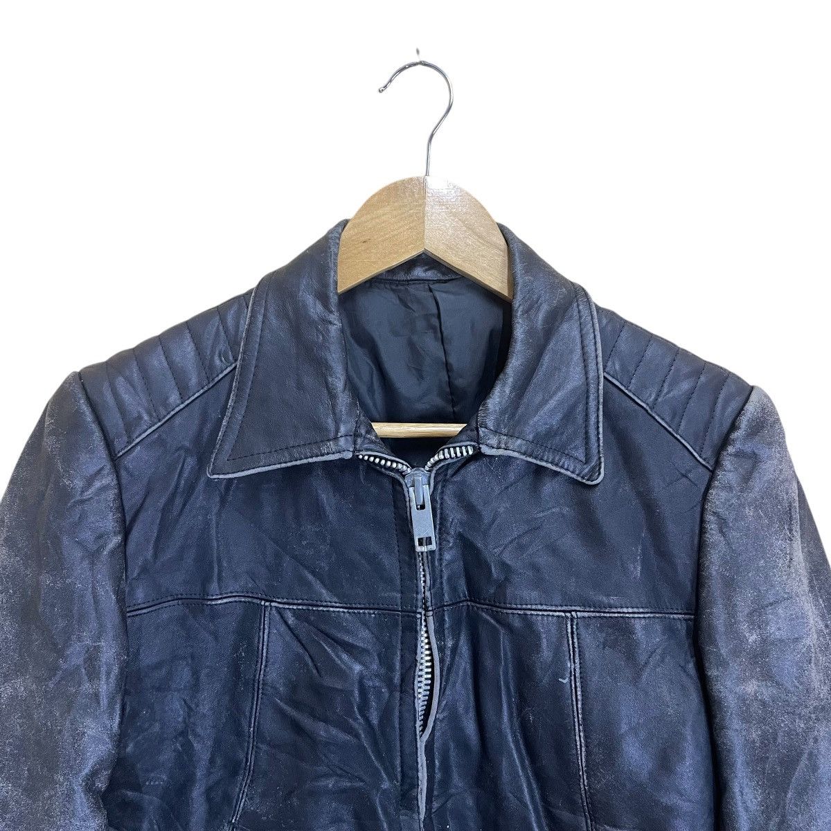 Genuine Leather × Vintage Vintage 70s Leather Jacket Leather Motorcycle Jacket Size US S / EU 44-46 / 1 - 4 Thumbnail