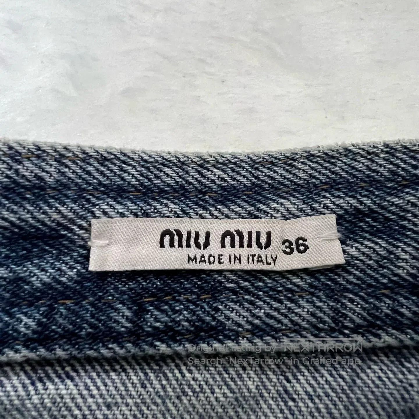 Miu Miu Miu Miu Crystal Denim Skirt. Size 35" - 3 Thumbnail