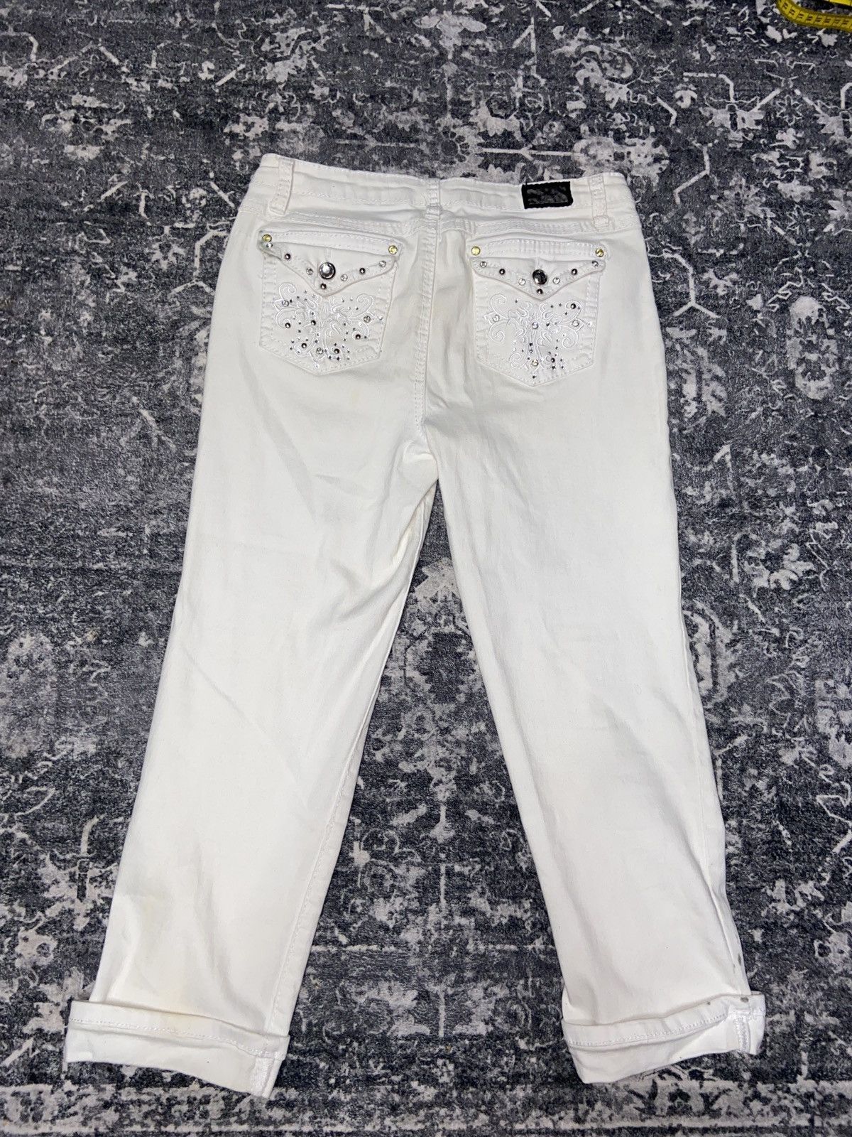 Earl Jeans Y2K EMBROIDERED RHINESTONE WHITE JEANS Size 28" / US 6 / IT 42 - 2 Thumbnail