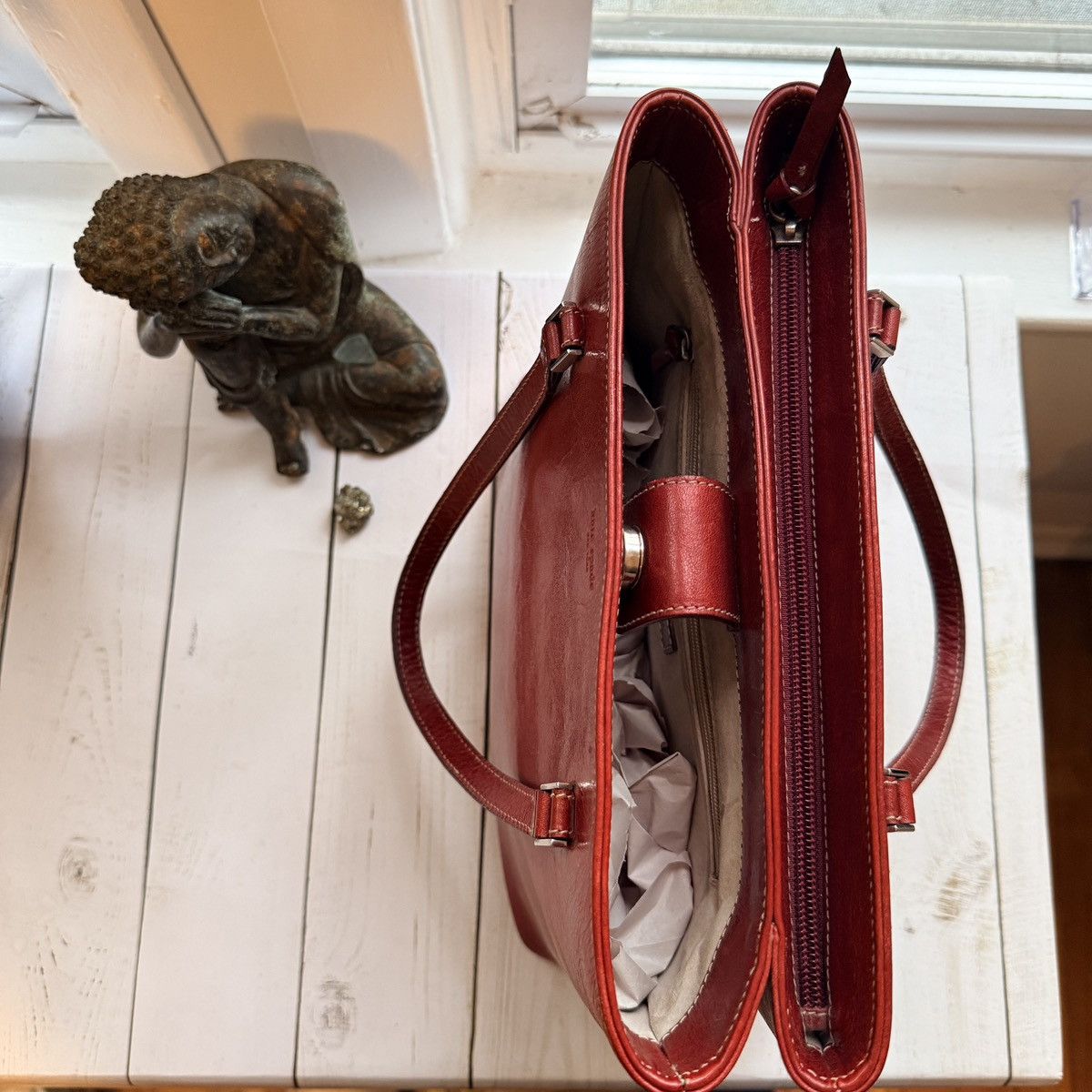 Kate Spade Vintage Red All Leather Tote, Made in Itay Size ONE SIZE - 7 Thumbnail