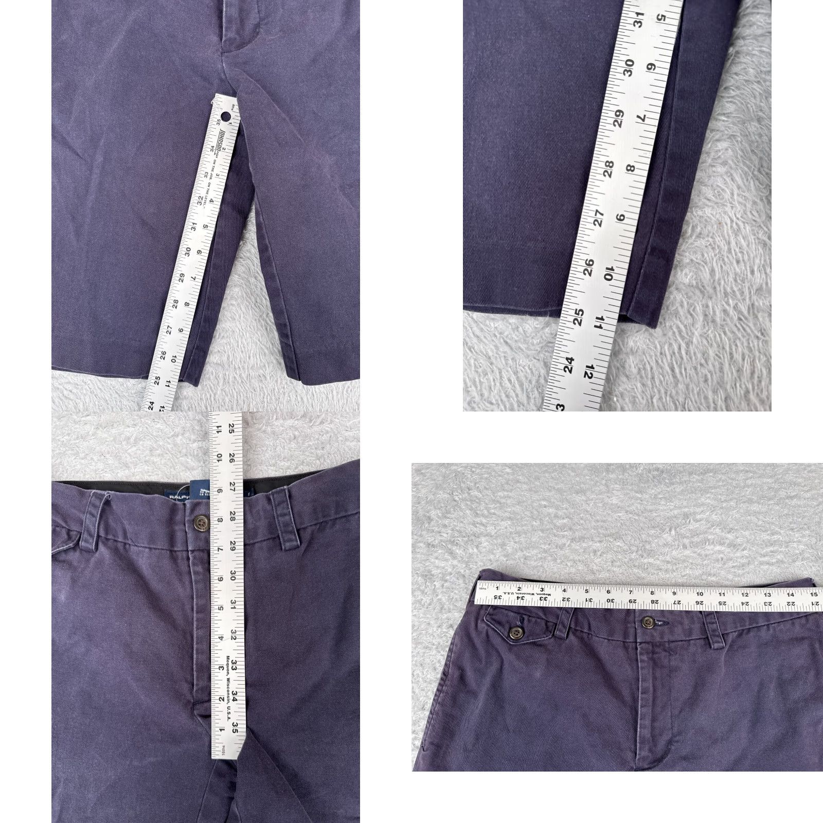 Polo Ralph Lauren VINTAGE Ralph Lauren Sport Shorts Womens 6 Denim Chino 100% Cotton Purple 30x11 Moderate Fit Womens Size 28" / US 6 / IT 42 - 8 Thumbnail
