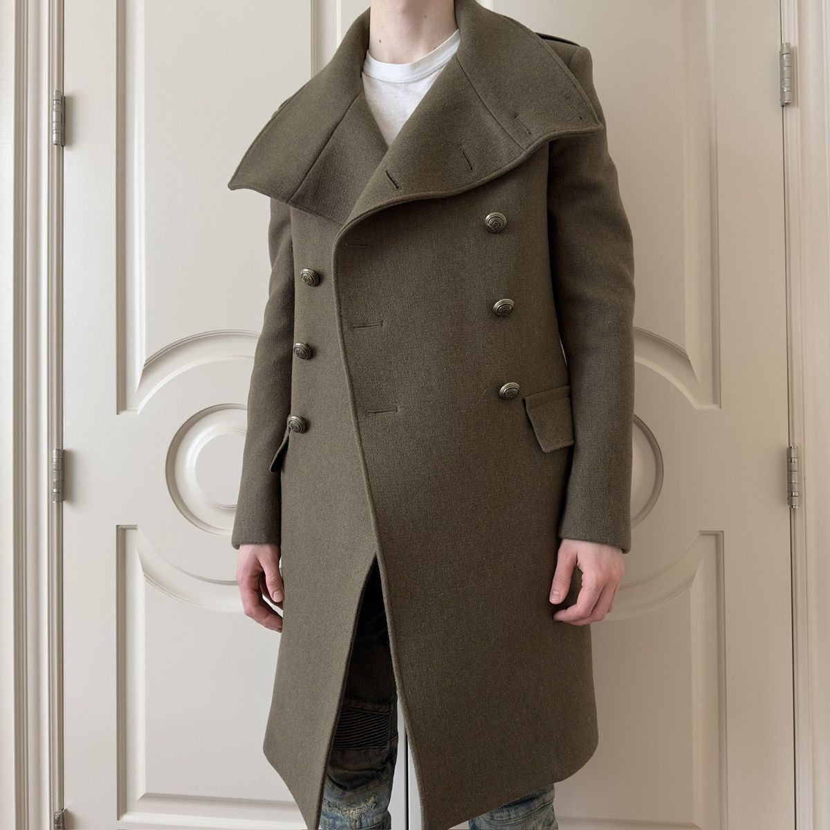 Balmain Balmain x H&M 2015 Double-Breasted Military Wool Coat Size US M / EU 48-50 / 2 - 3 Thumbnail