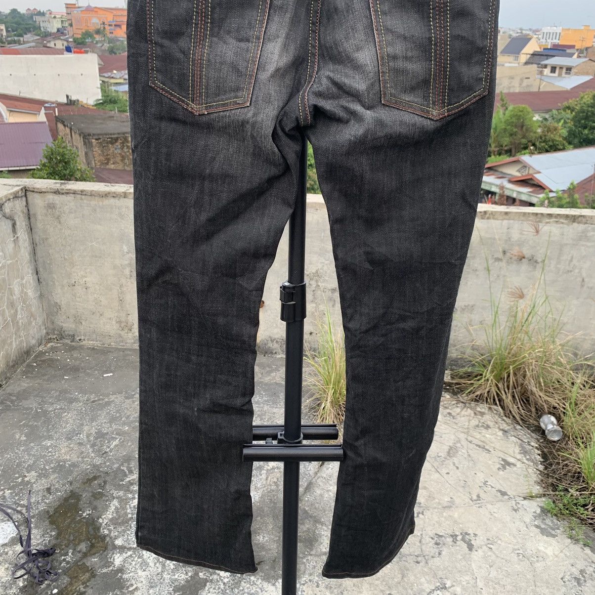 If Six Was Nine × Japanese Brand 💥Flare💥90s Schlussel Stretch mark Wolf Washed faded jean Size US 33 - 9 Thumbnail