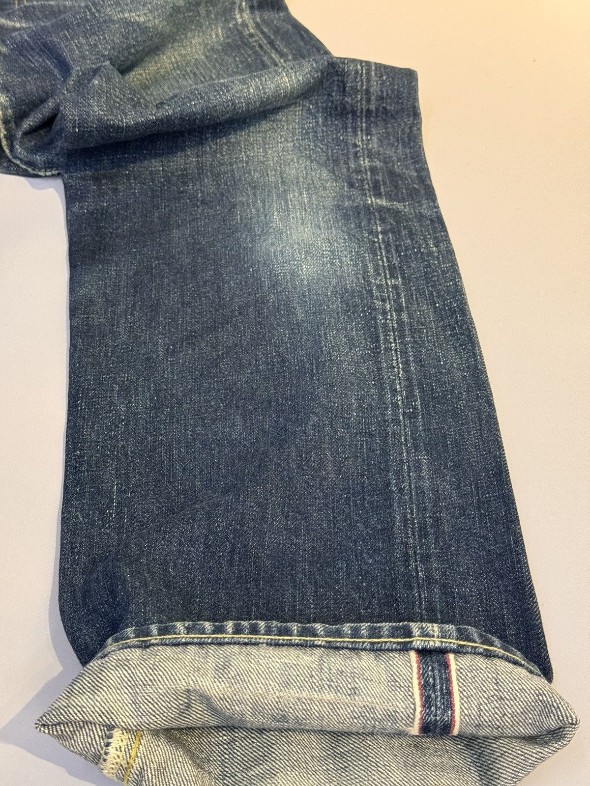 Japanese Brand × Kaihara Denim Tabloid News Selvedge Leather Cow Jeans Japan 32 Inches Size US 32 / EU 48 - 2 Thumbnail