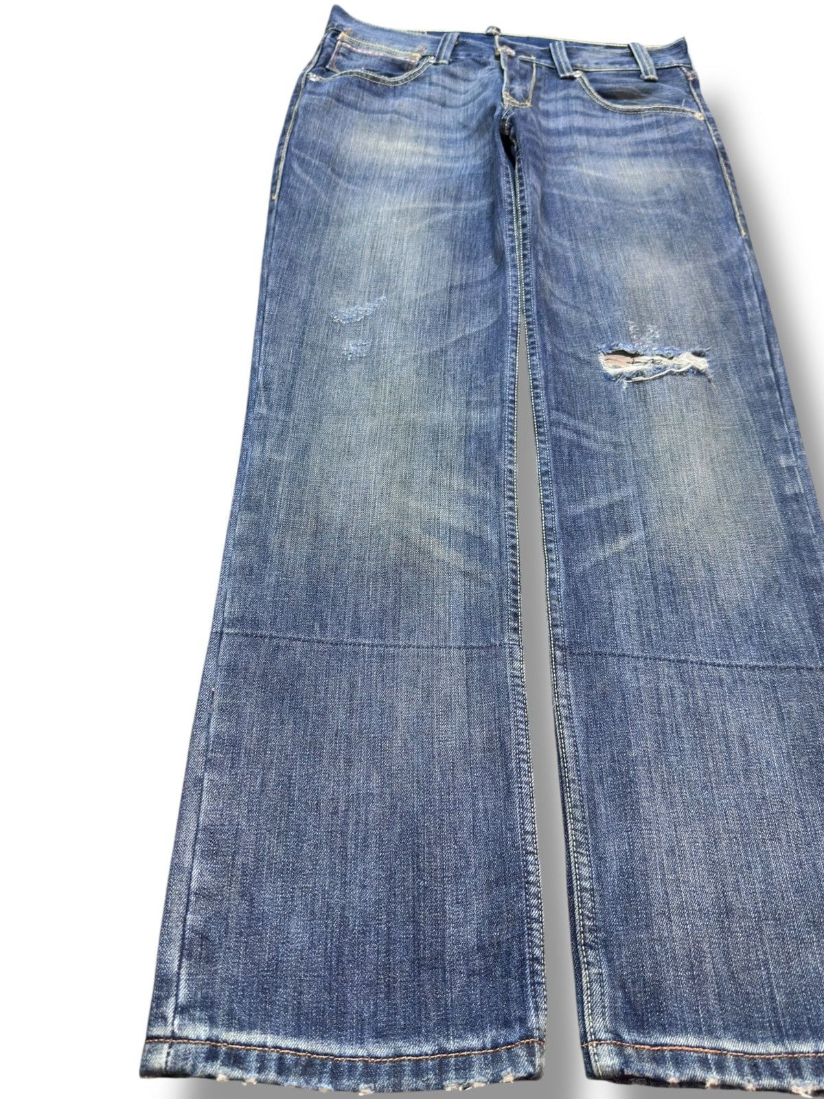 Levi's Vintage Clothing Vintage Levi’s 504 Baggy Straight Whiskers Distressed Denim Size US 33 - 3 Thumbnail