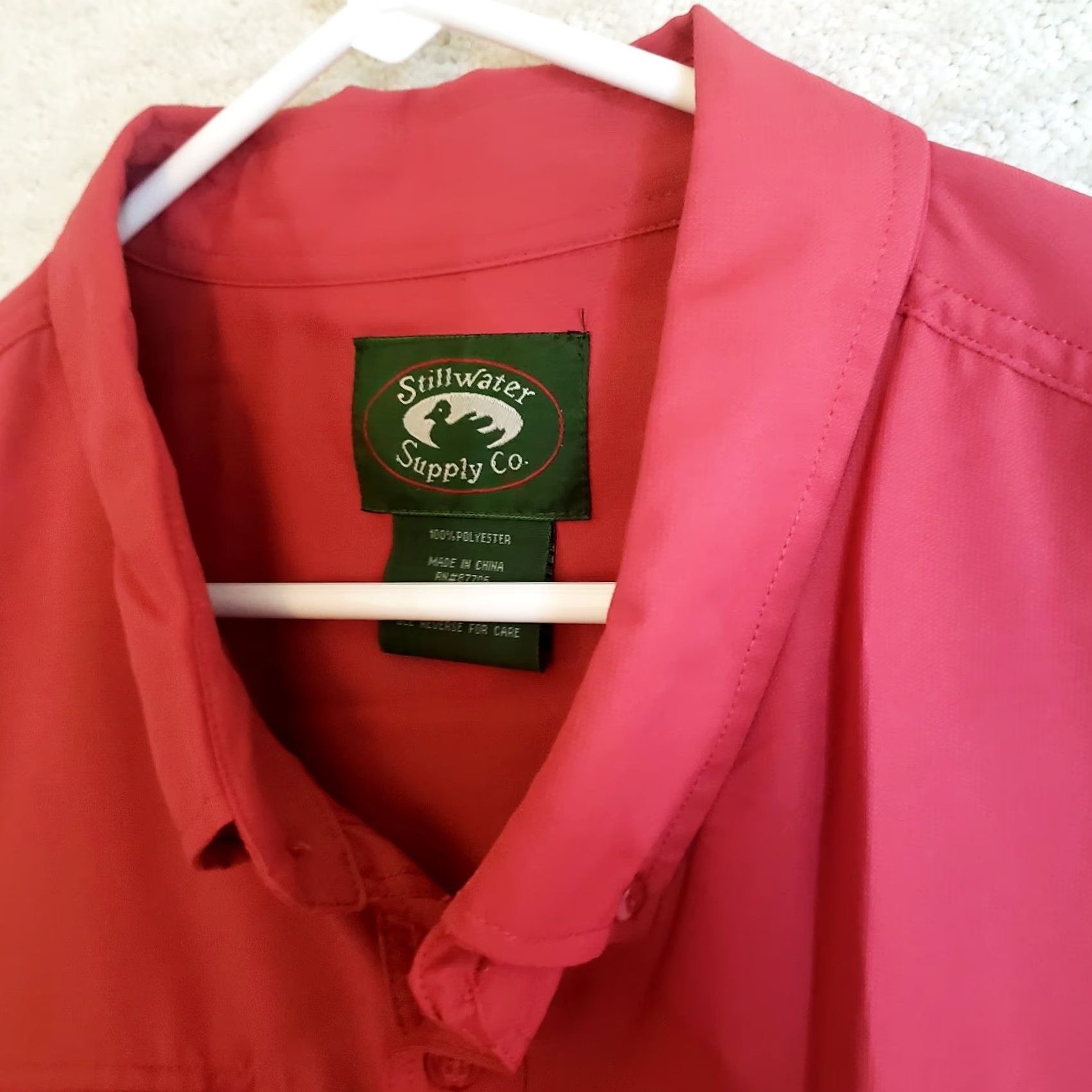 Vintage Stillwater Supply Co Men's Short Sleeve Button Up Vented Fishing Shirt Red 3XL Size US XXL / EU 58 / 5 - 6 Thumbnail