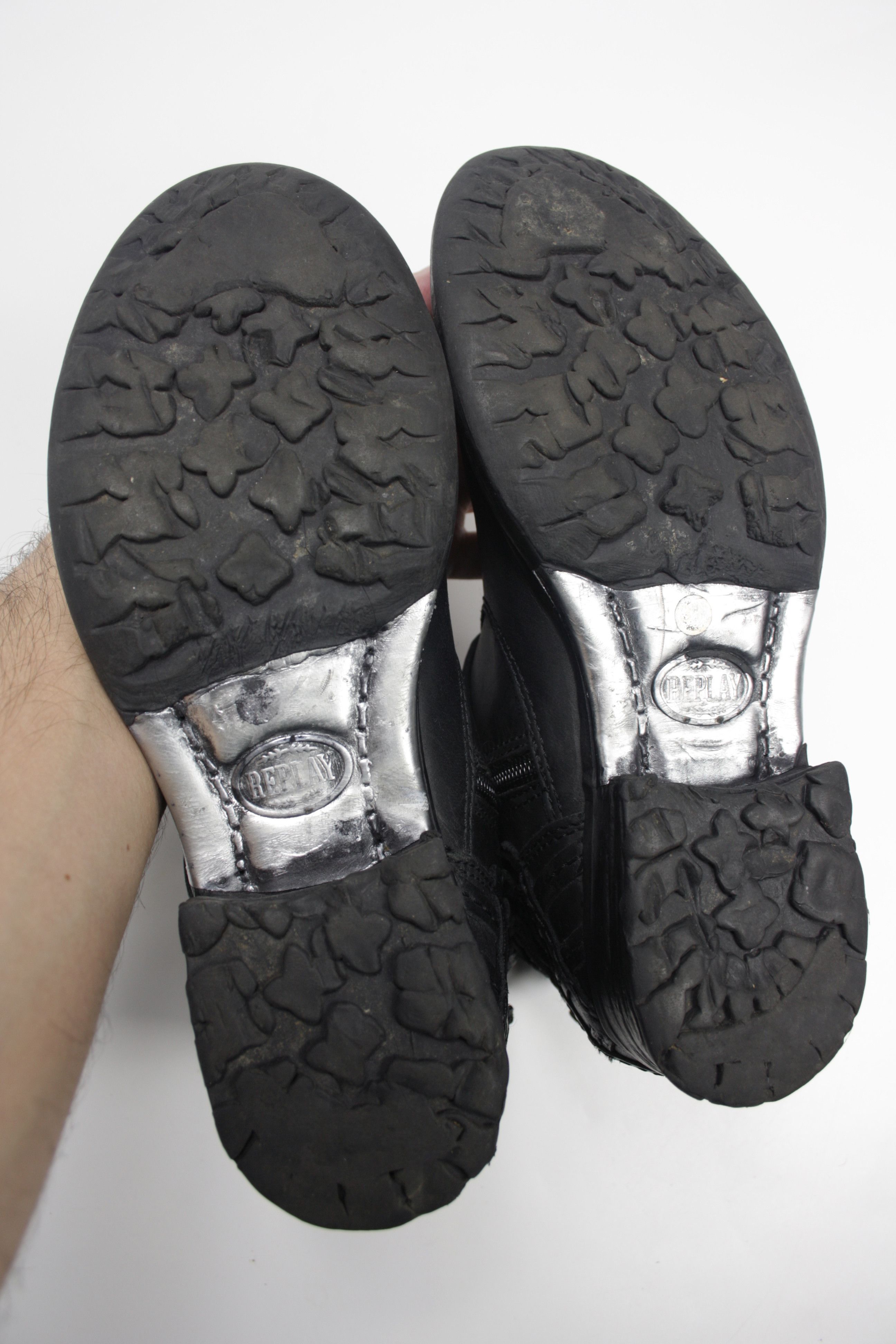 Replay × Vintage Replay Y2K Leather Buckle Strap Zip Ankle Boots Shoes Size US 7 / IT 37 - 9 Thumbnail