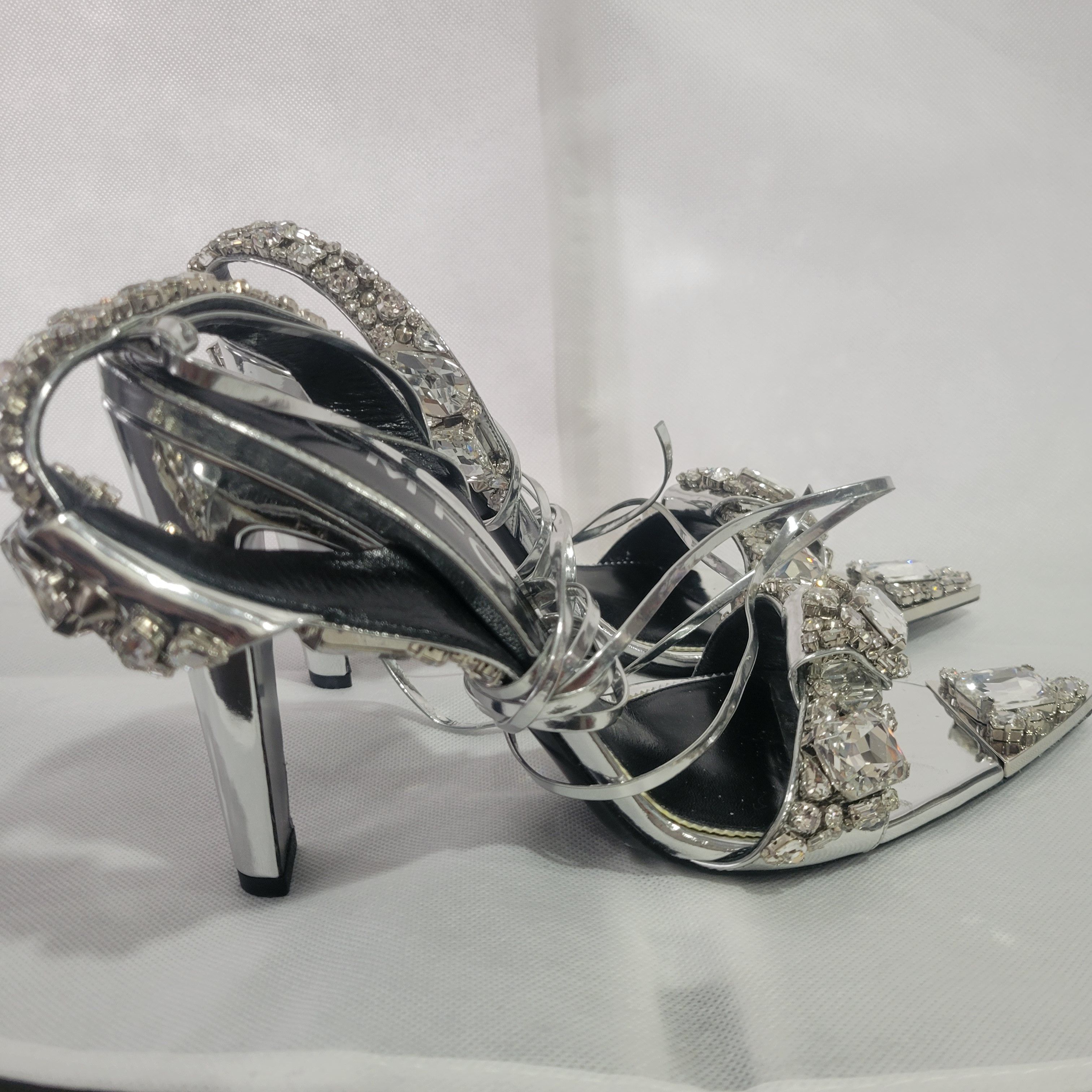 Tom Ford TOM FORD Runway Mirror Crystal Ankle Wrap Sandals Sz 41 Size US 11 / IT 41 - 4 Thumbnail